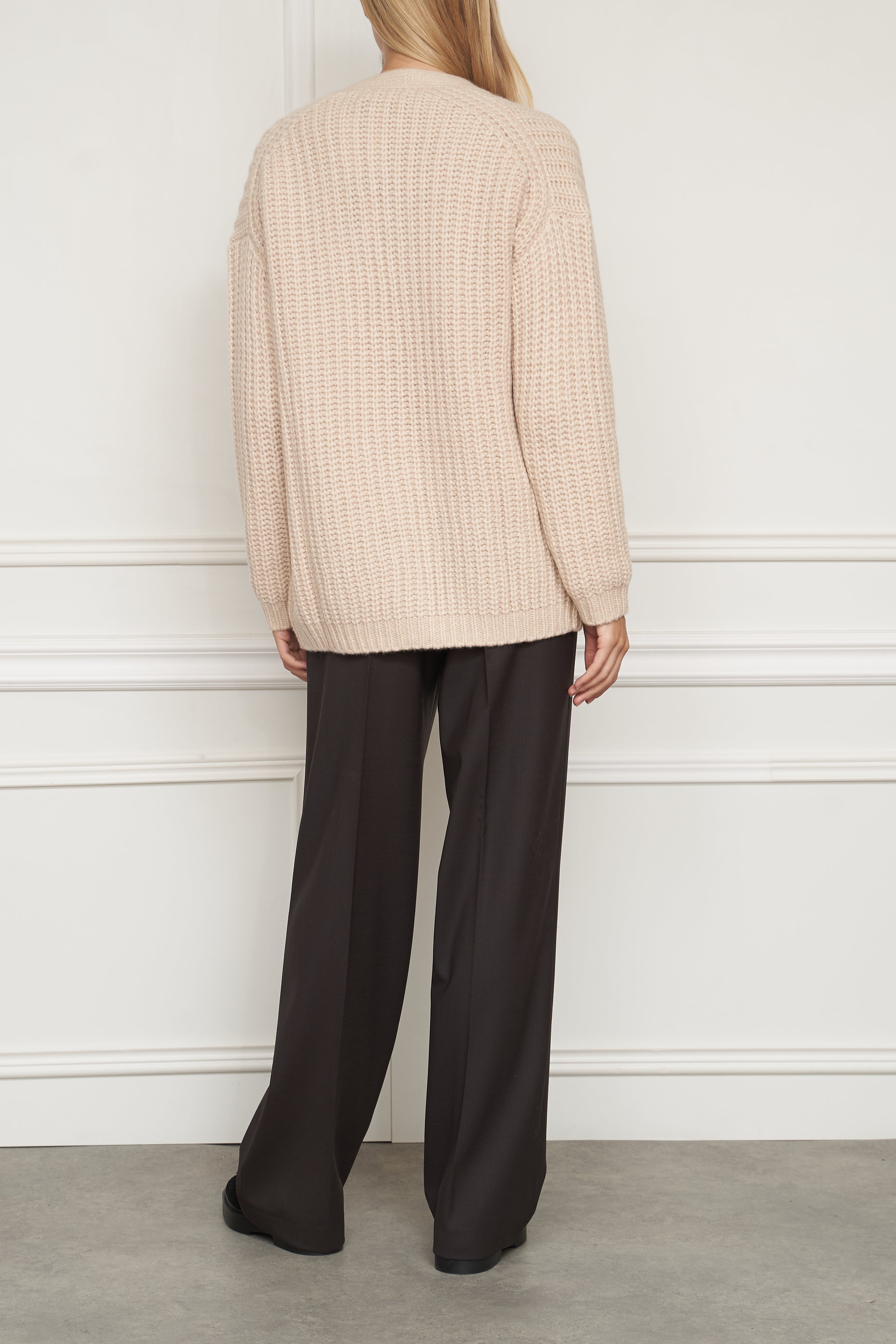 Cashmere Strickjacke in beige