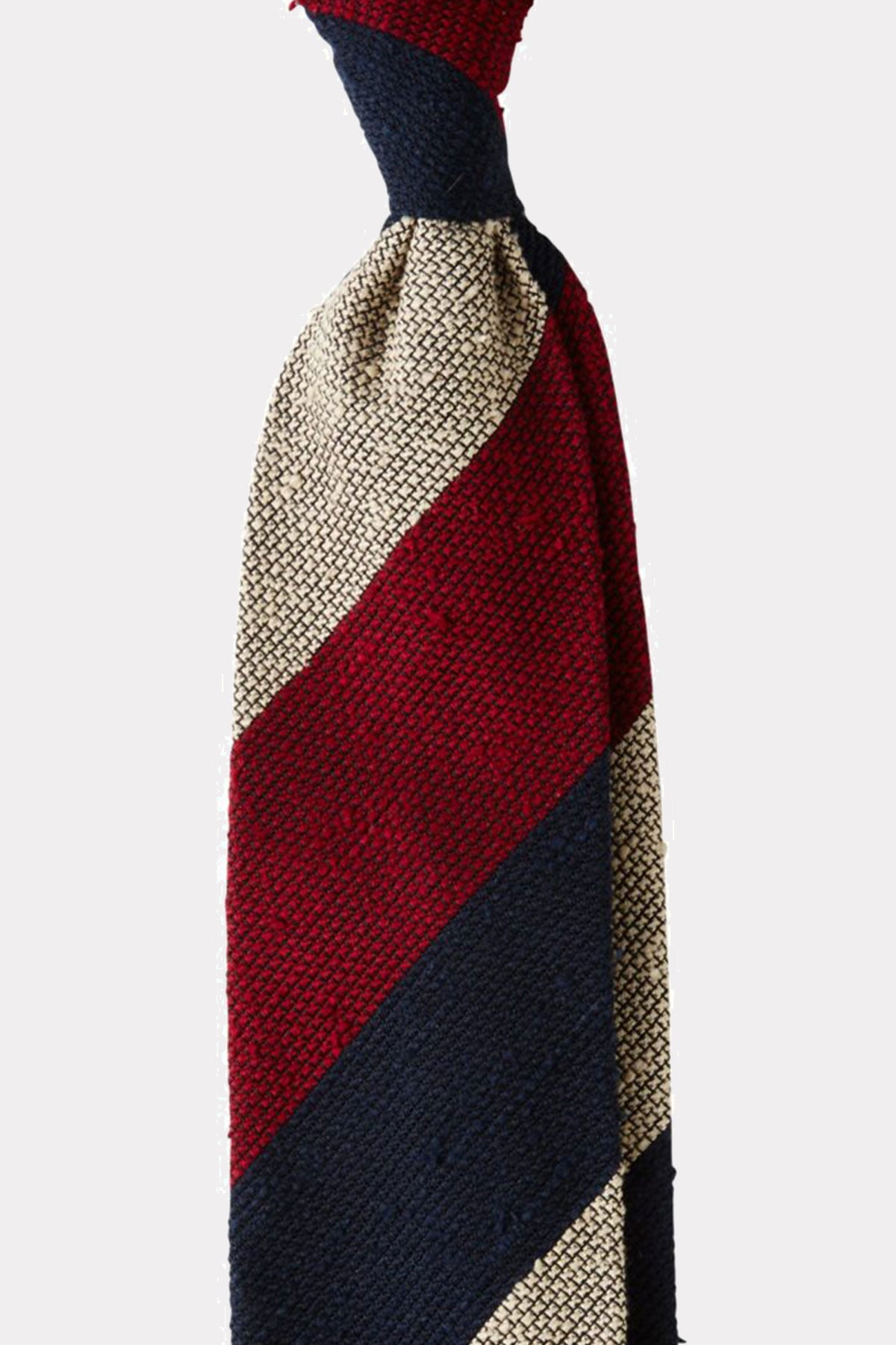 Krawatte in navy-rot-beige gestreift
