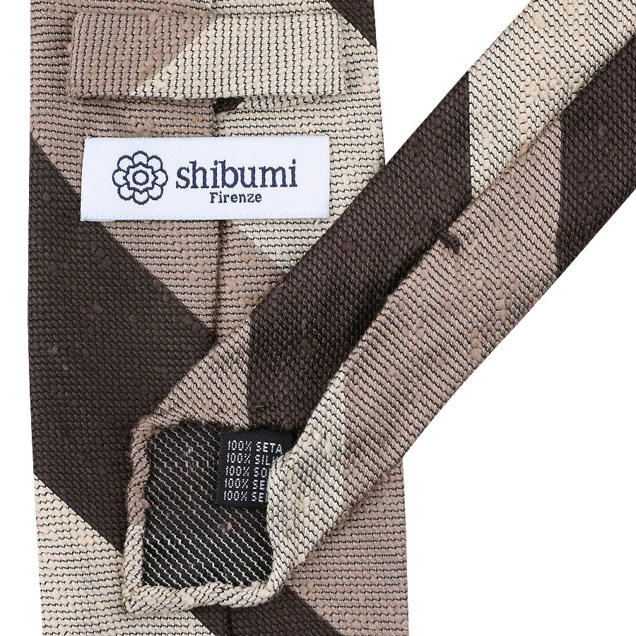 GESTREIFTE KRAWATTE IN BEIGE-BRAUN