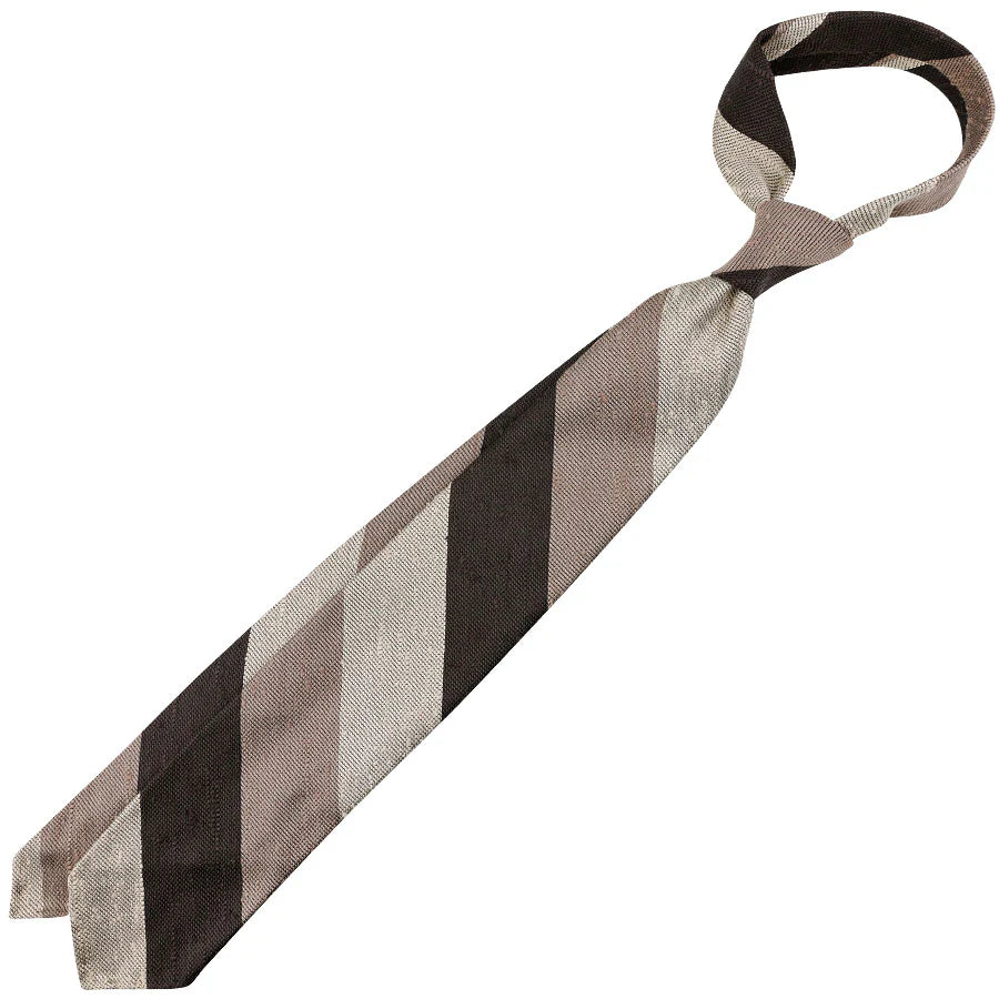 GESTREIFTE KRAWATTE IN BEIGE-BRAUN