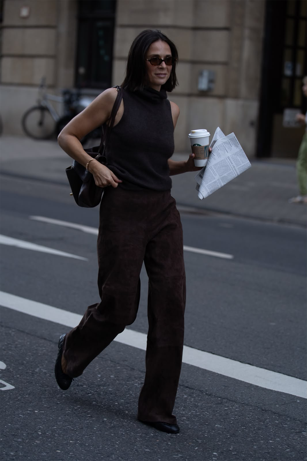 Shop the Look – 'S Max Mara Hose 'Fulmine' aus Veloursleder in braun | C. Wirschke Düsseldorf