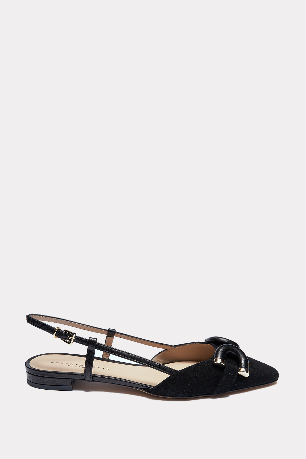 Flache Slingbacks in schwarz