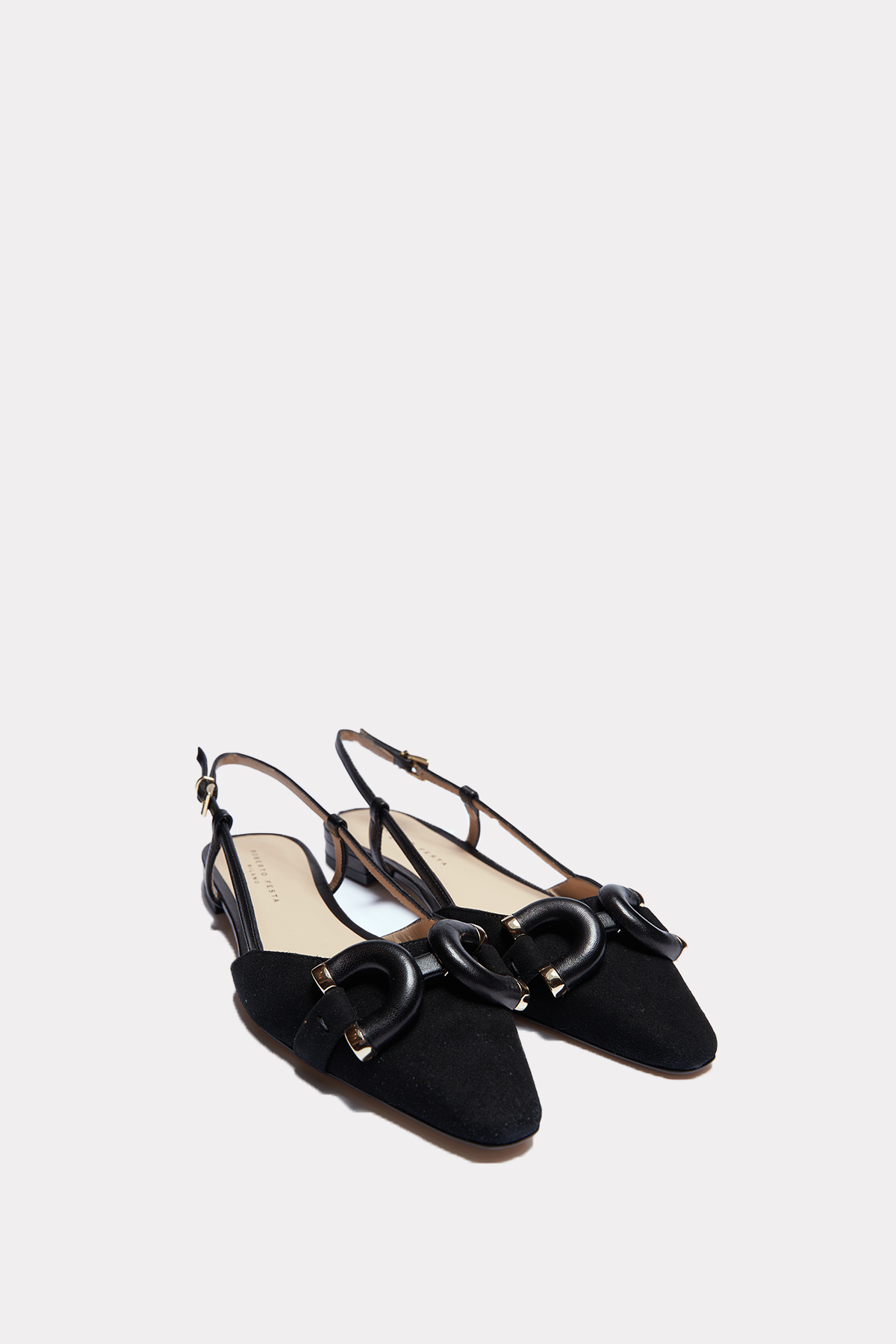 Flache Slingbacks in schwarz