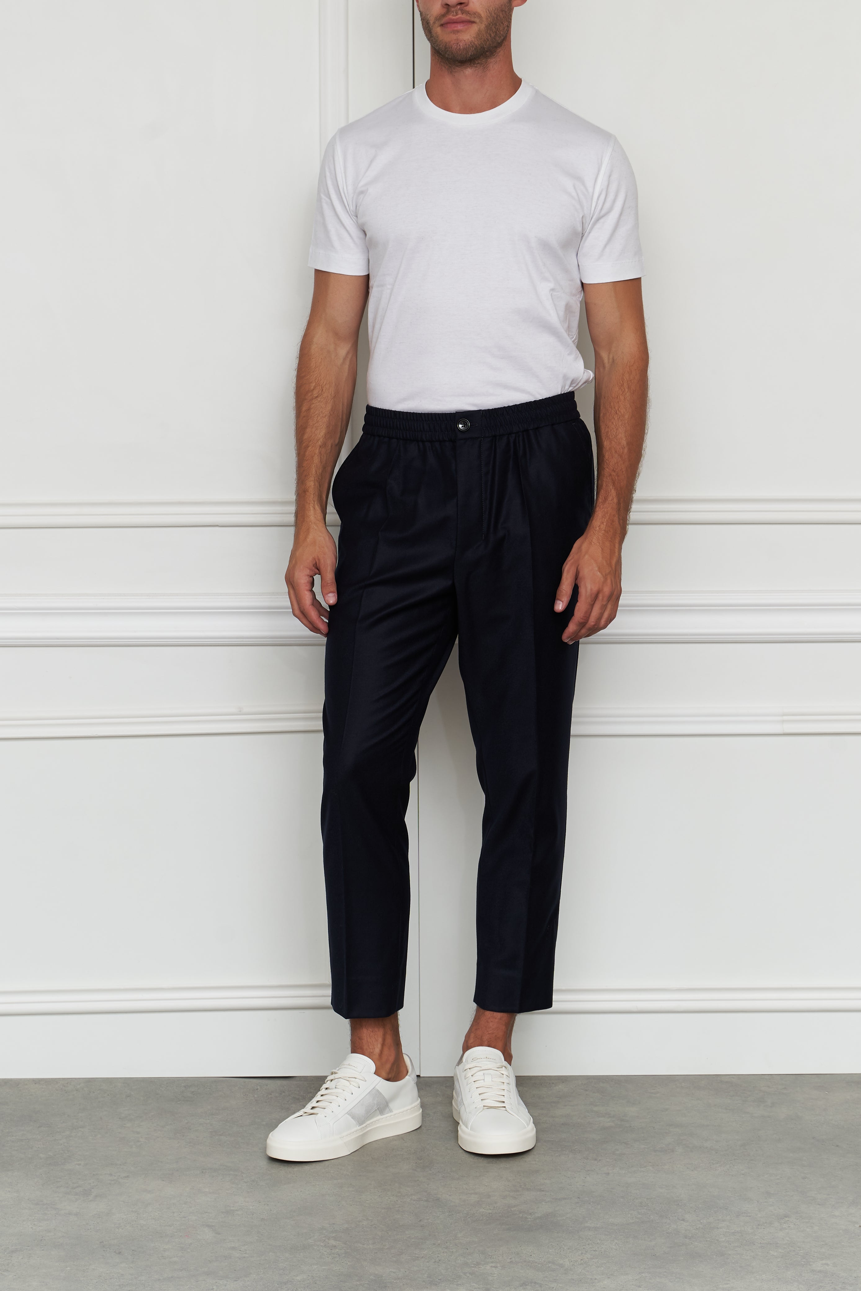 Bundfaltenhose in blau