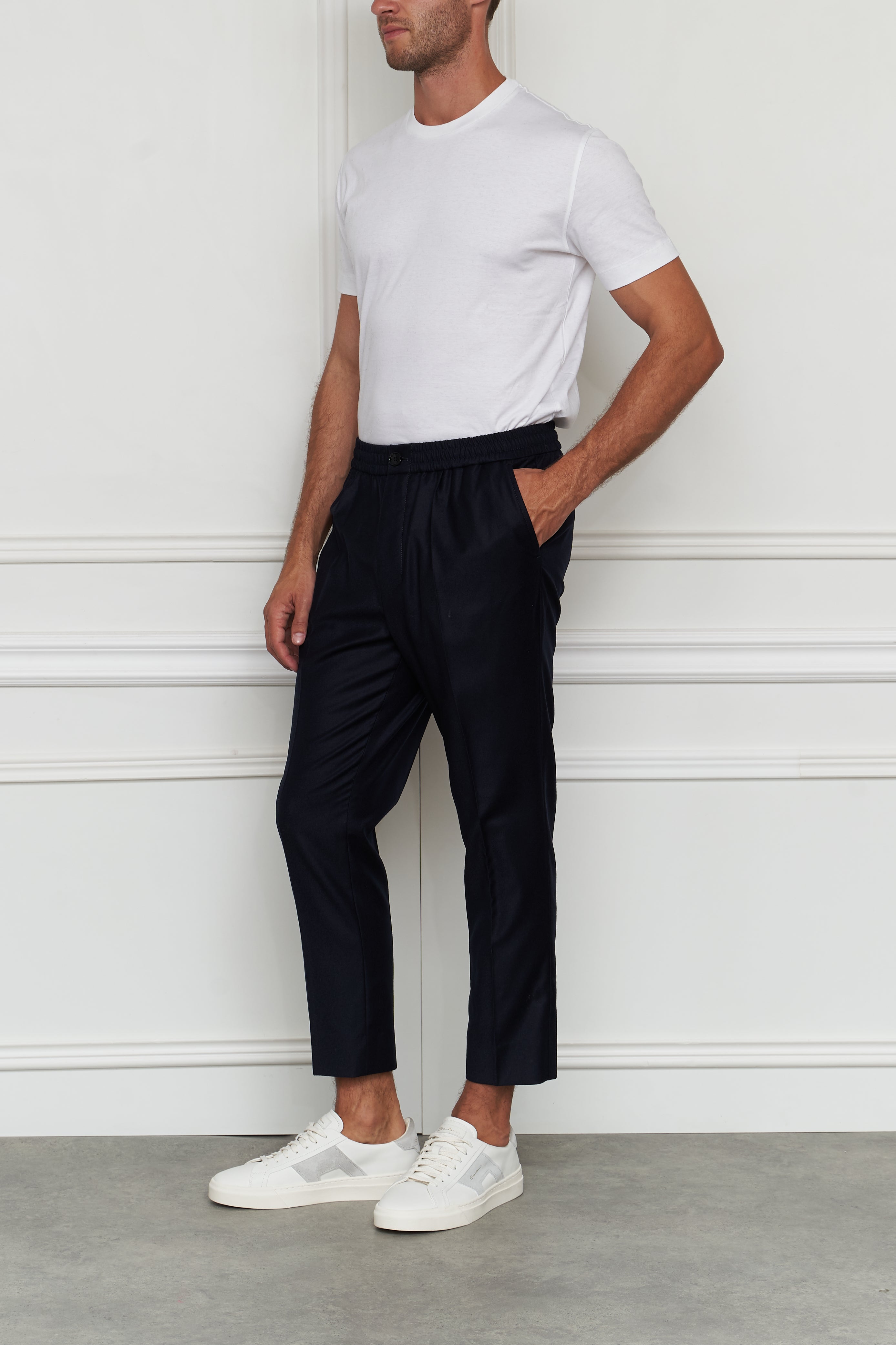 Bundfaltenhose in blau