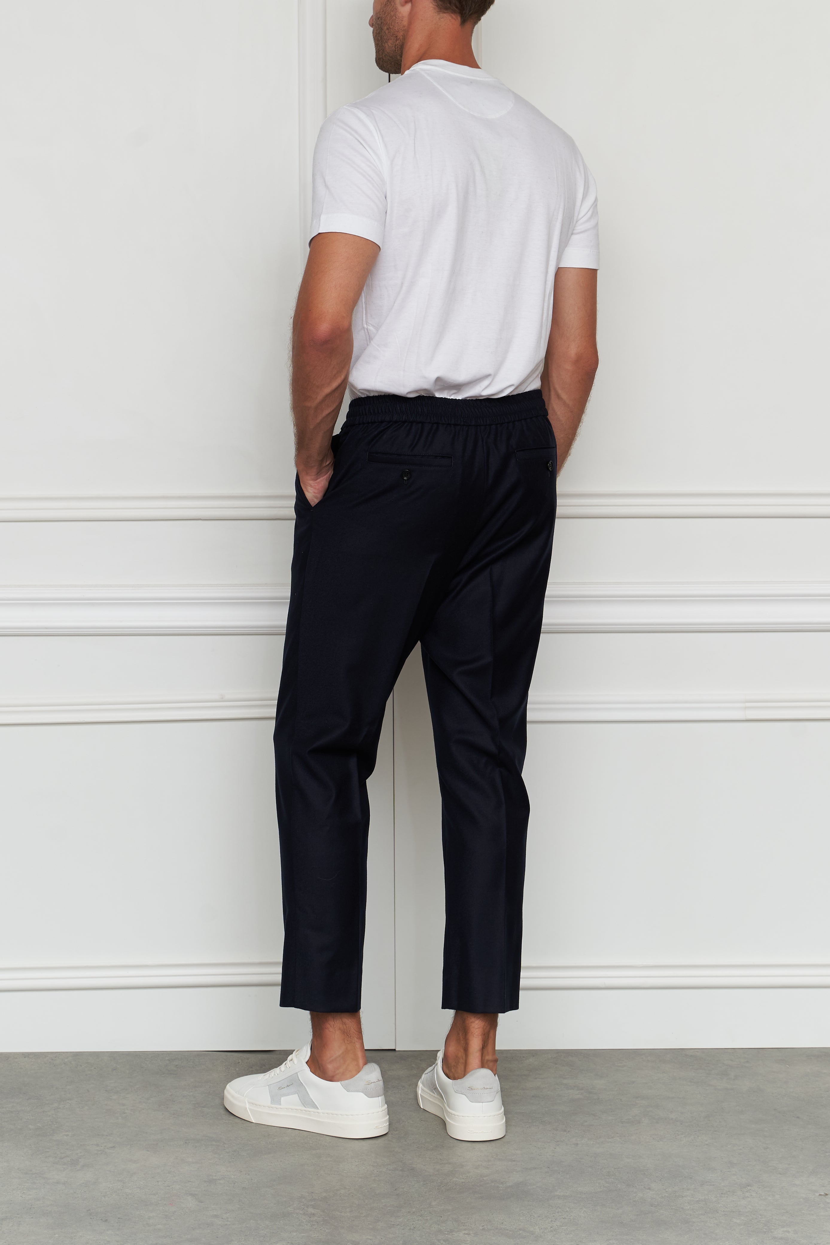 Bundfaltenhose in blau