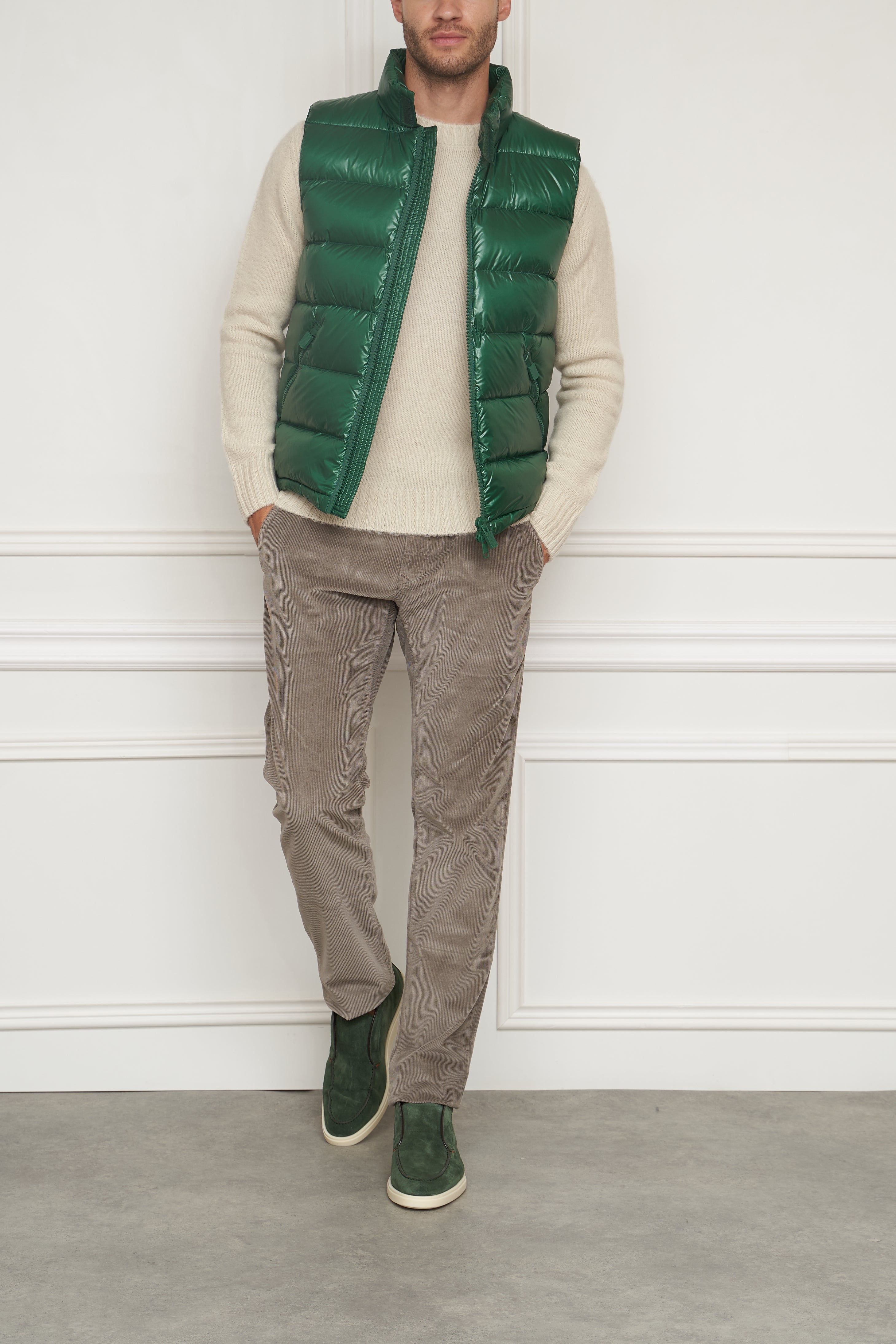 Down vest in green