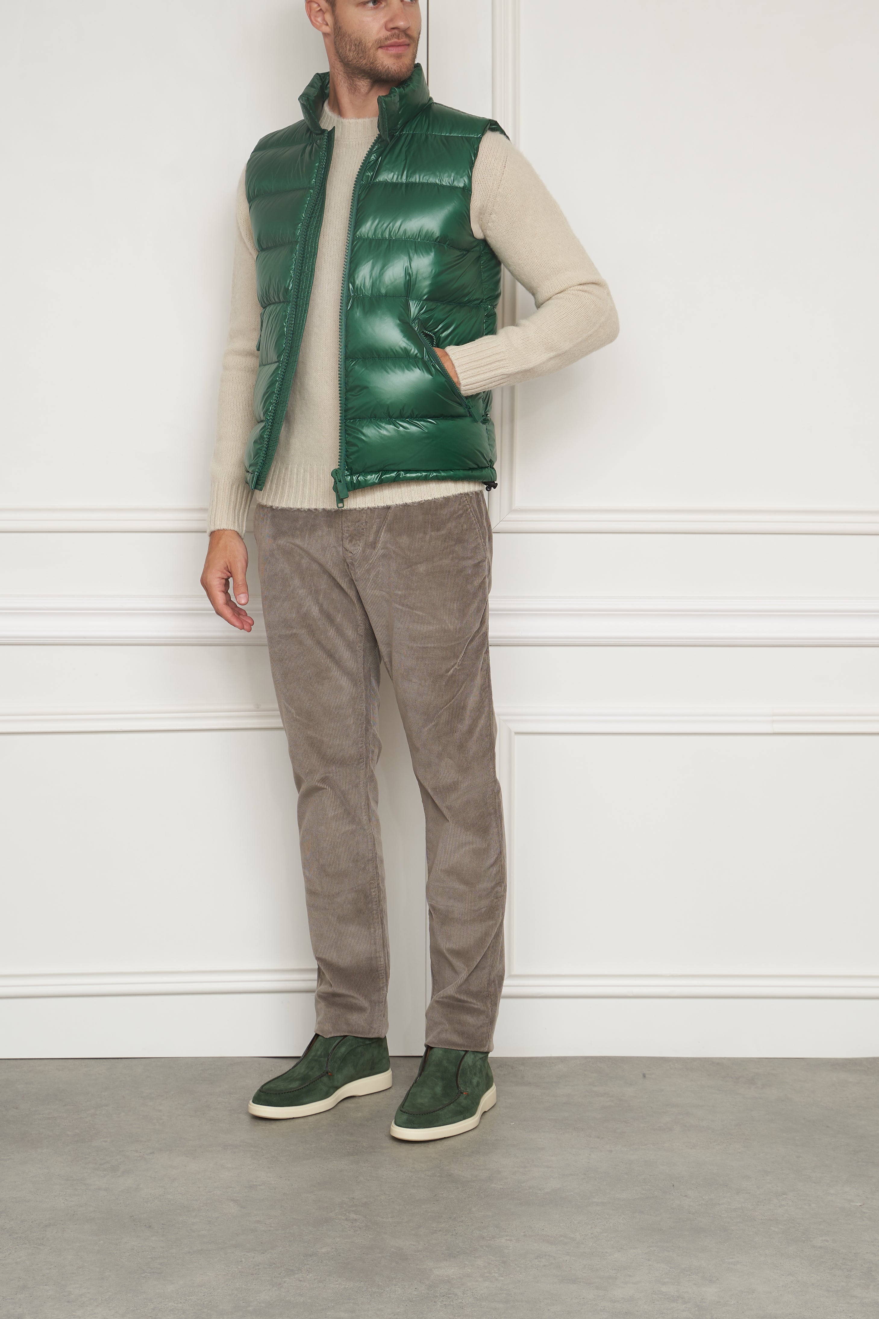 Down vest in green