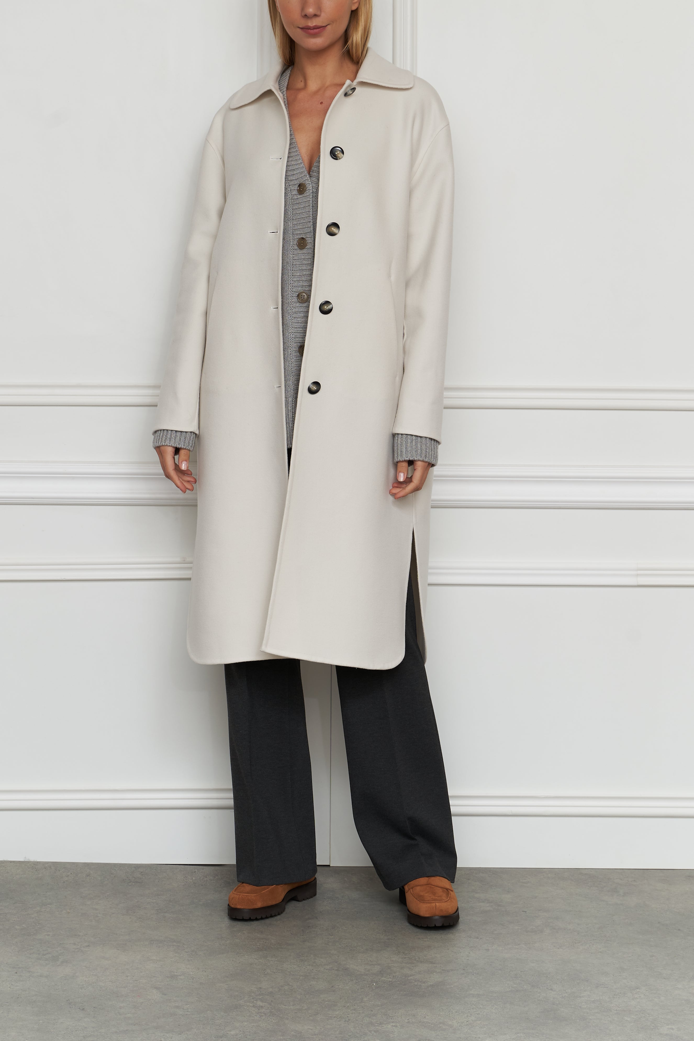 Wool coat in white