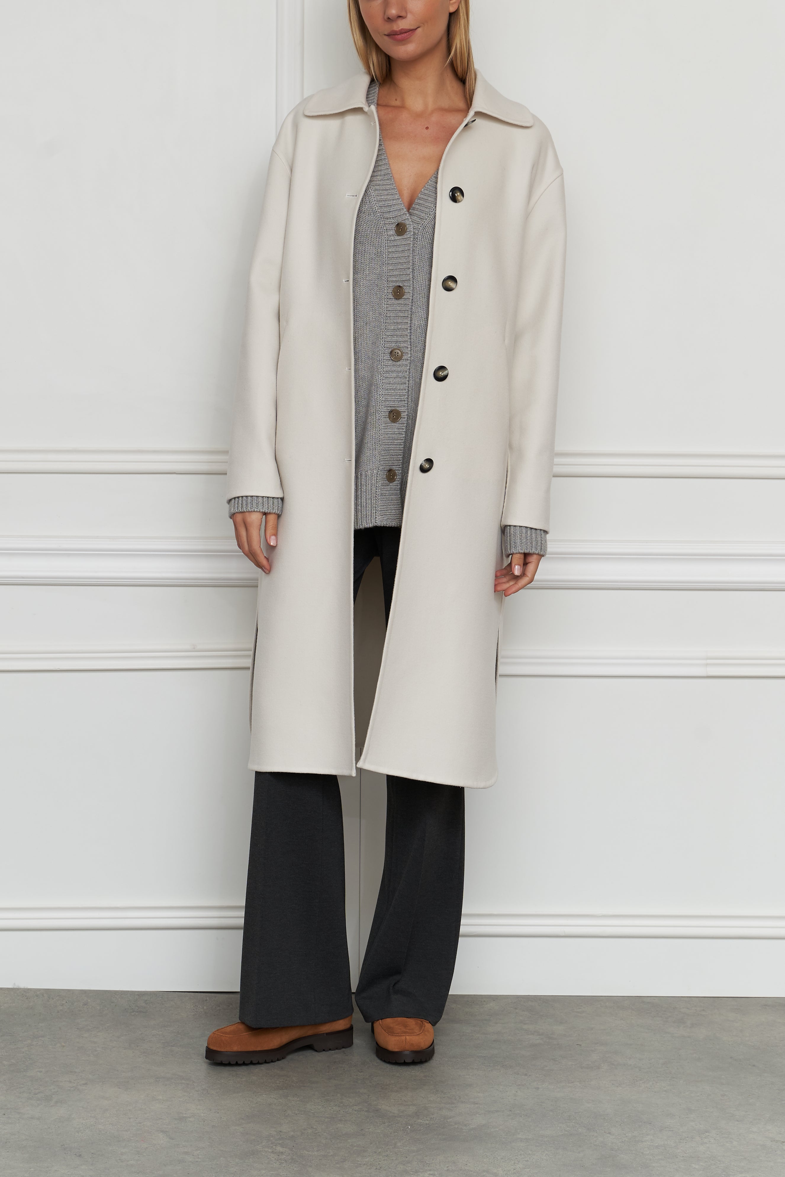 Wool coat in white