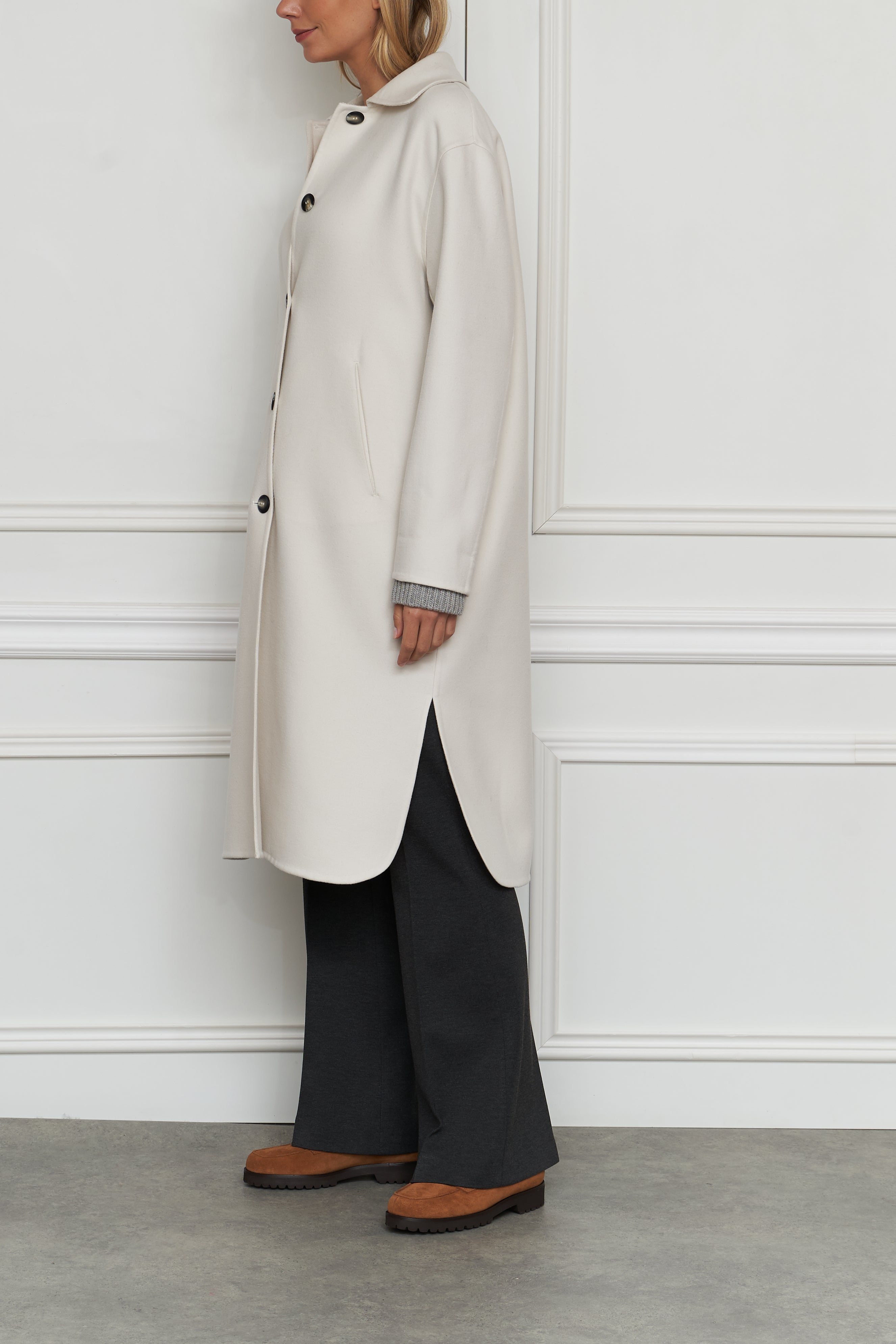 Wool coat in white