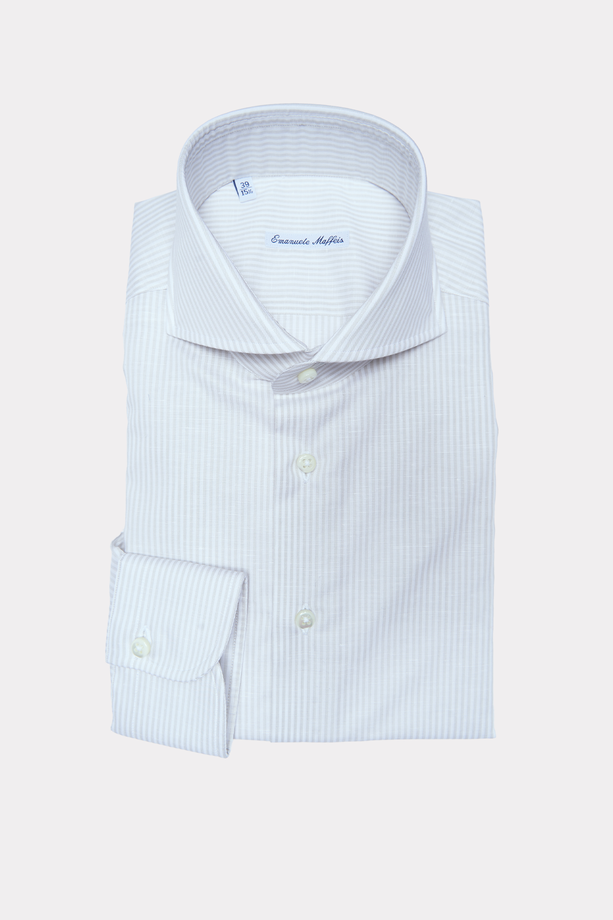 Hemd in beige-weiß gestreift