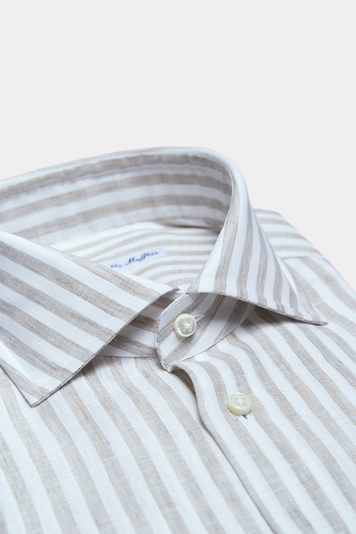 Hemd in beige-weiß gestreift