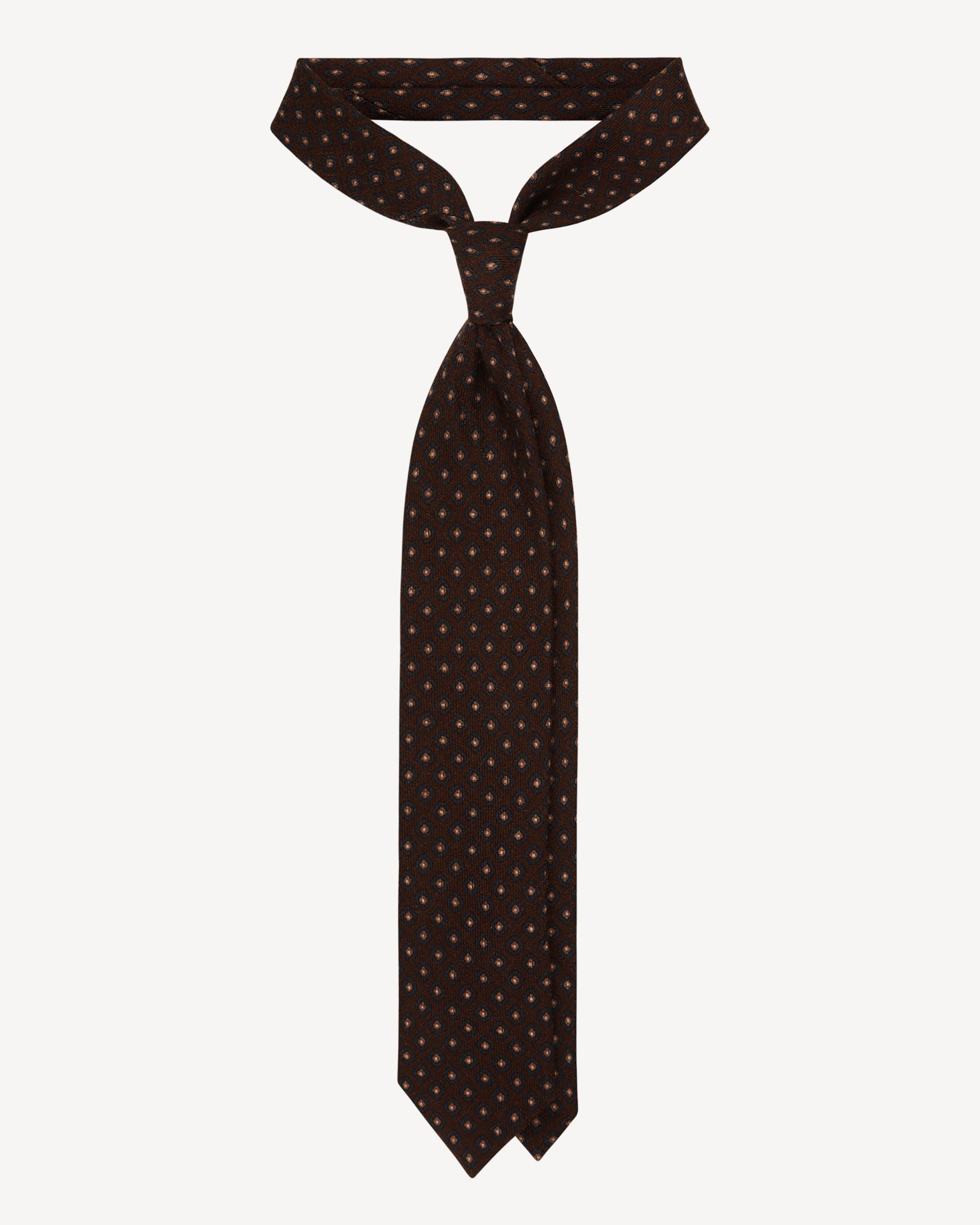 Wool tie in brown
