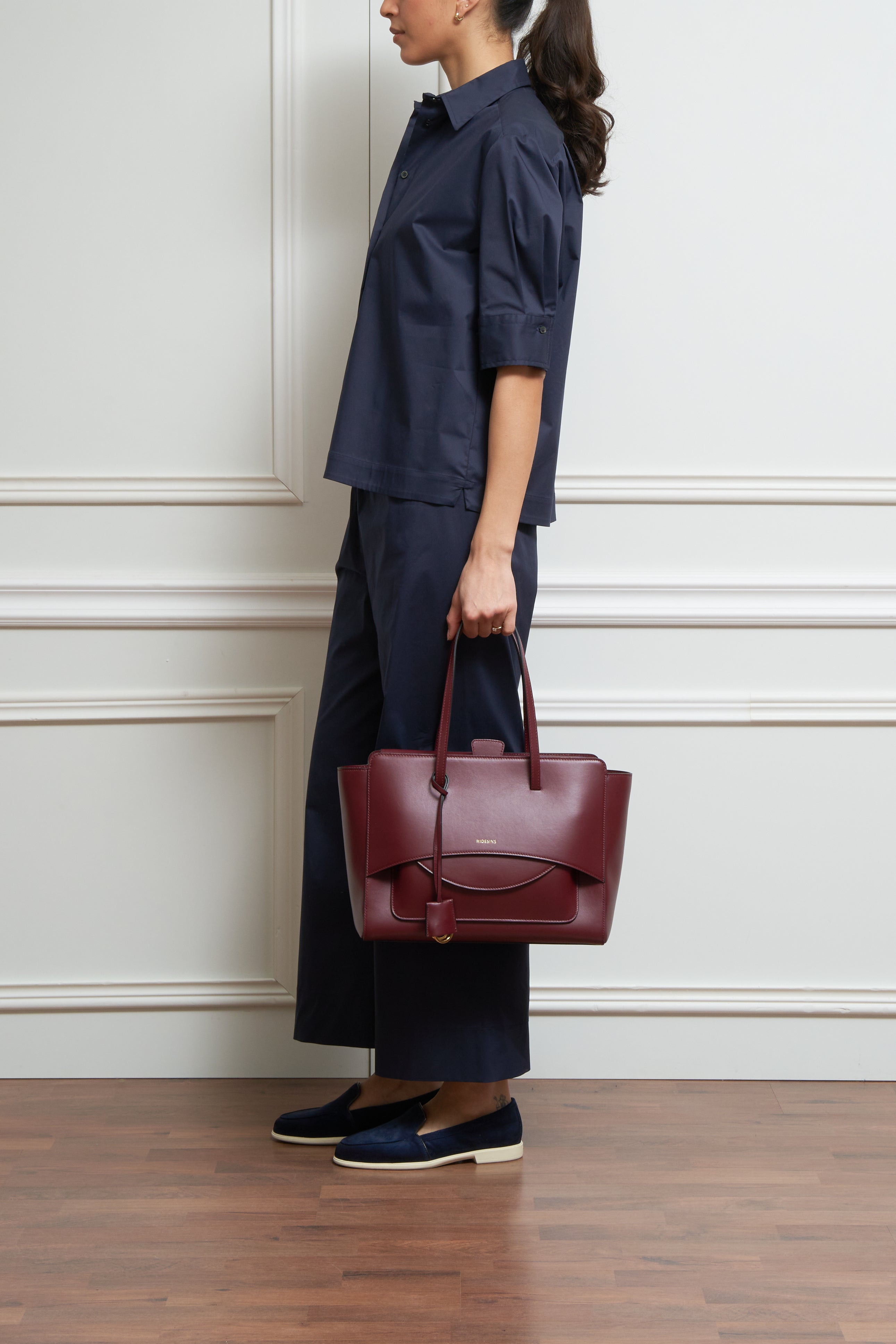 Kurzarm-Hemdbluse in marine