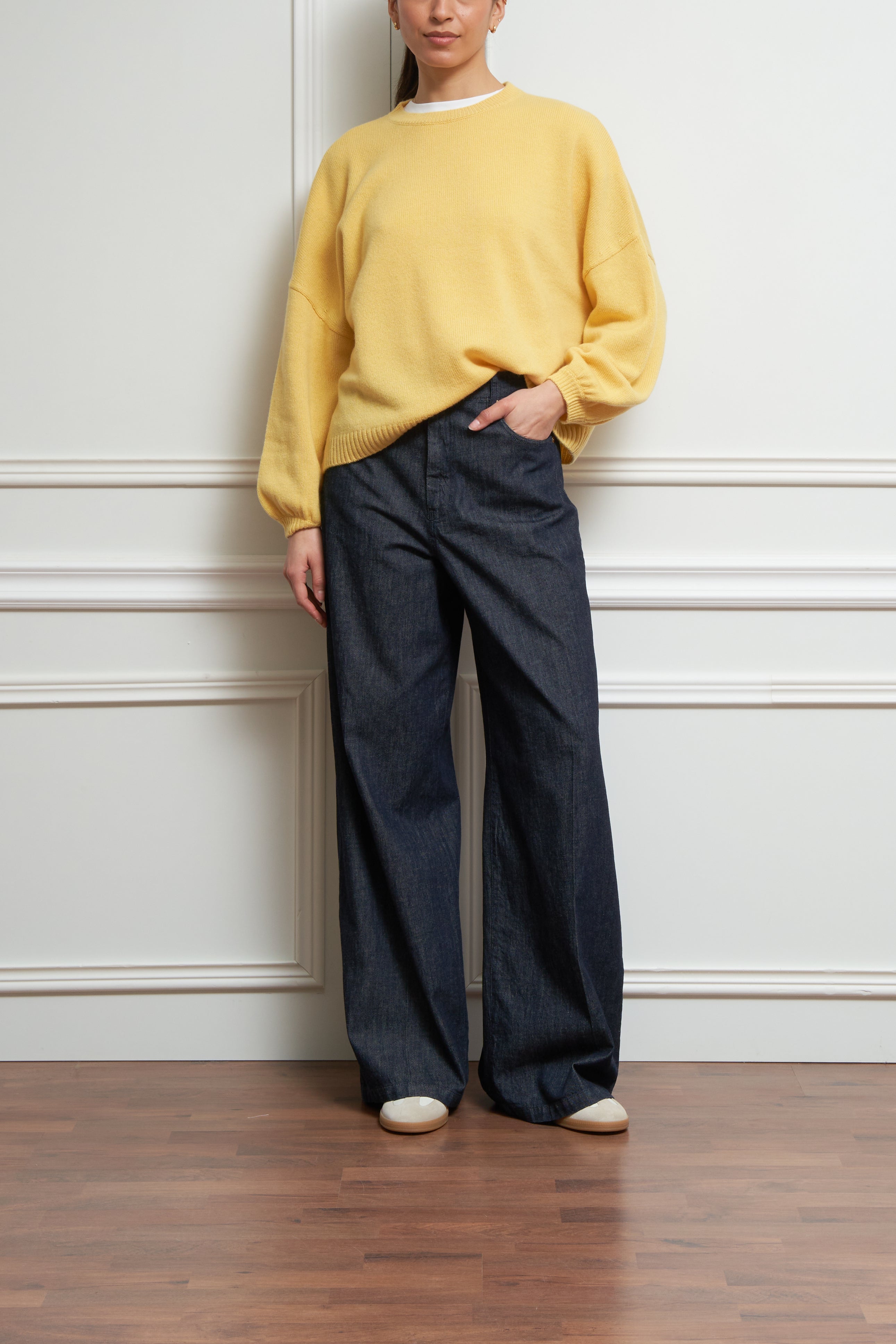 Kaschmirpullover in gelb