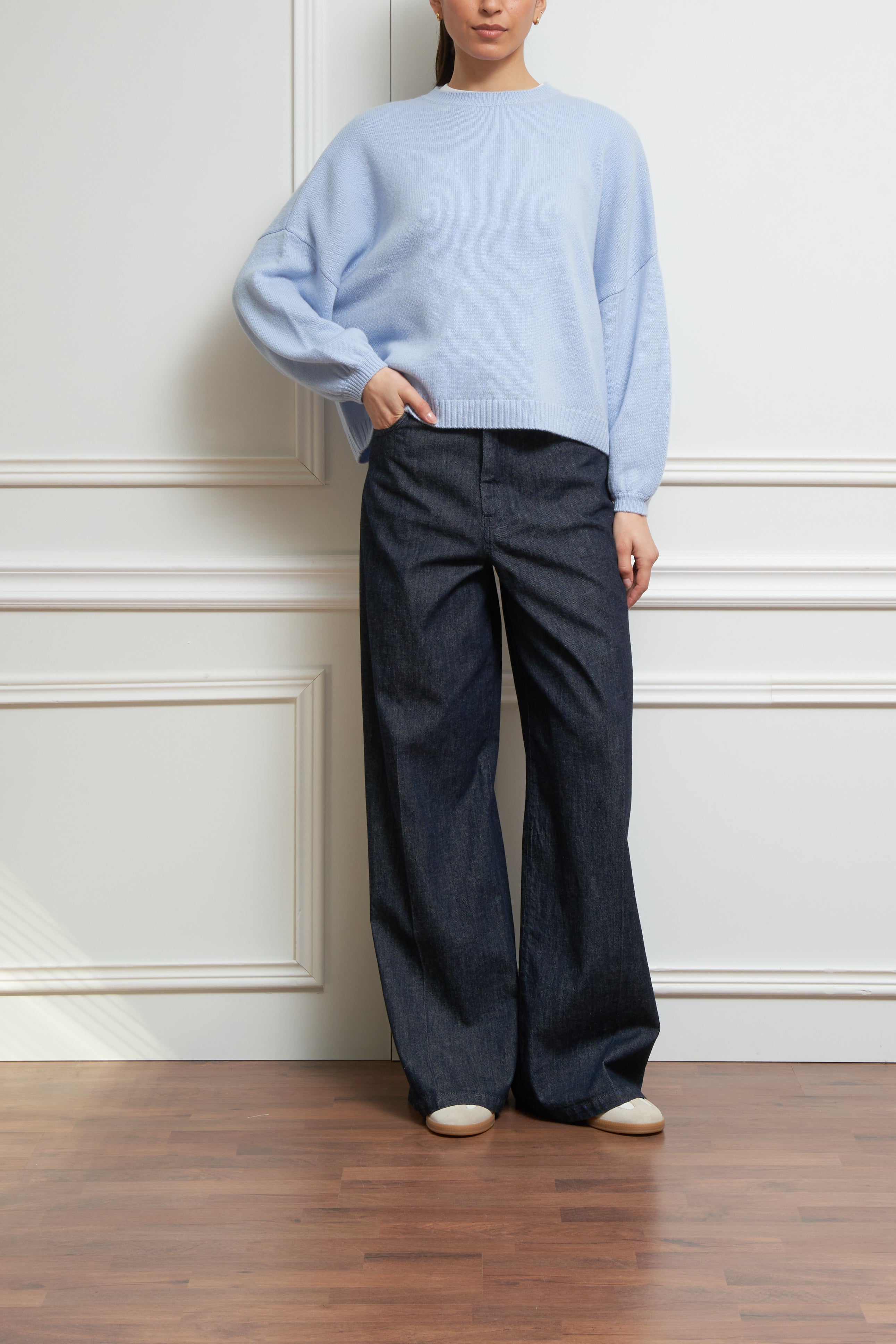 Kaschmirpullover in hellblau