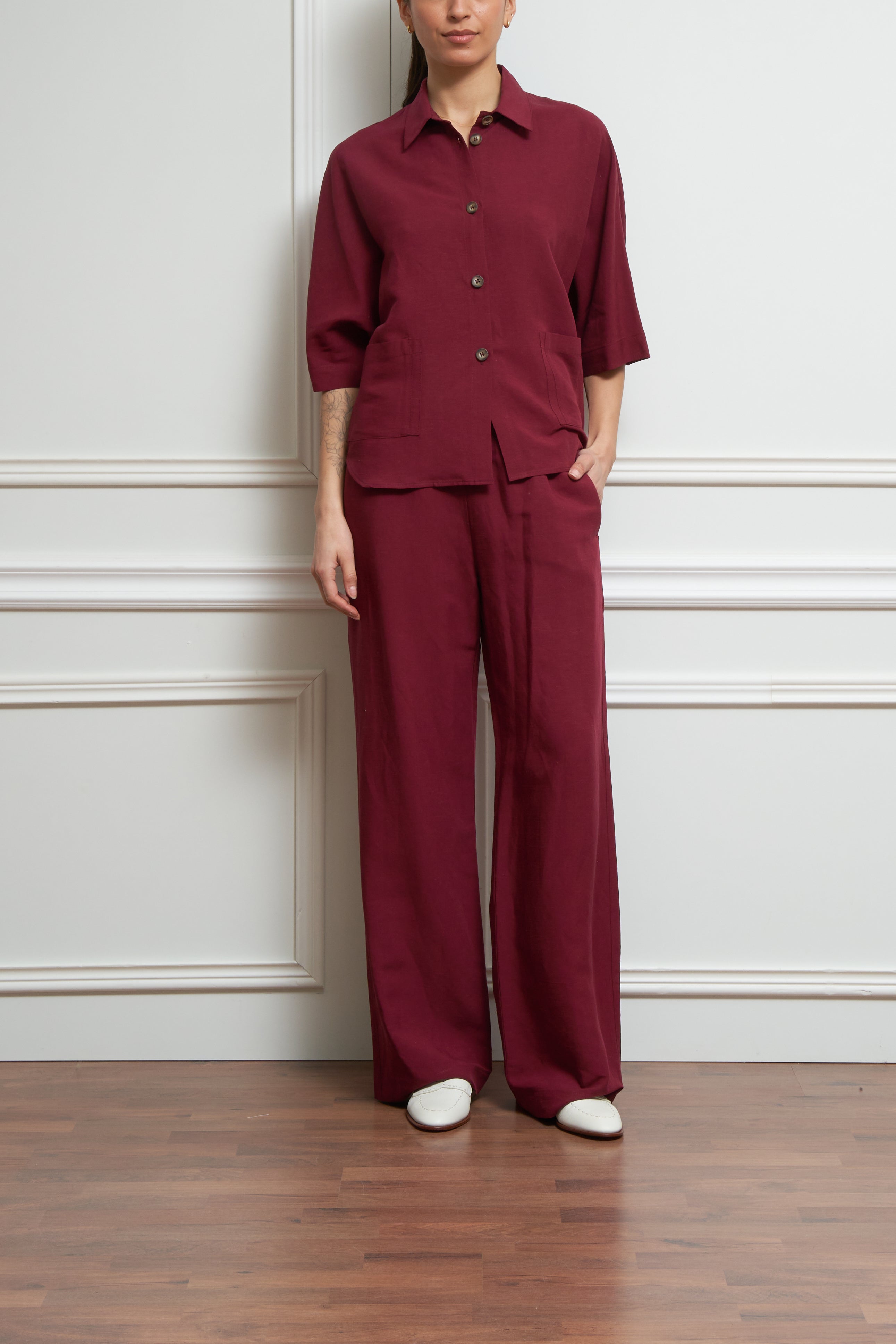 Zweiteiler in bordeaux