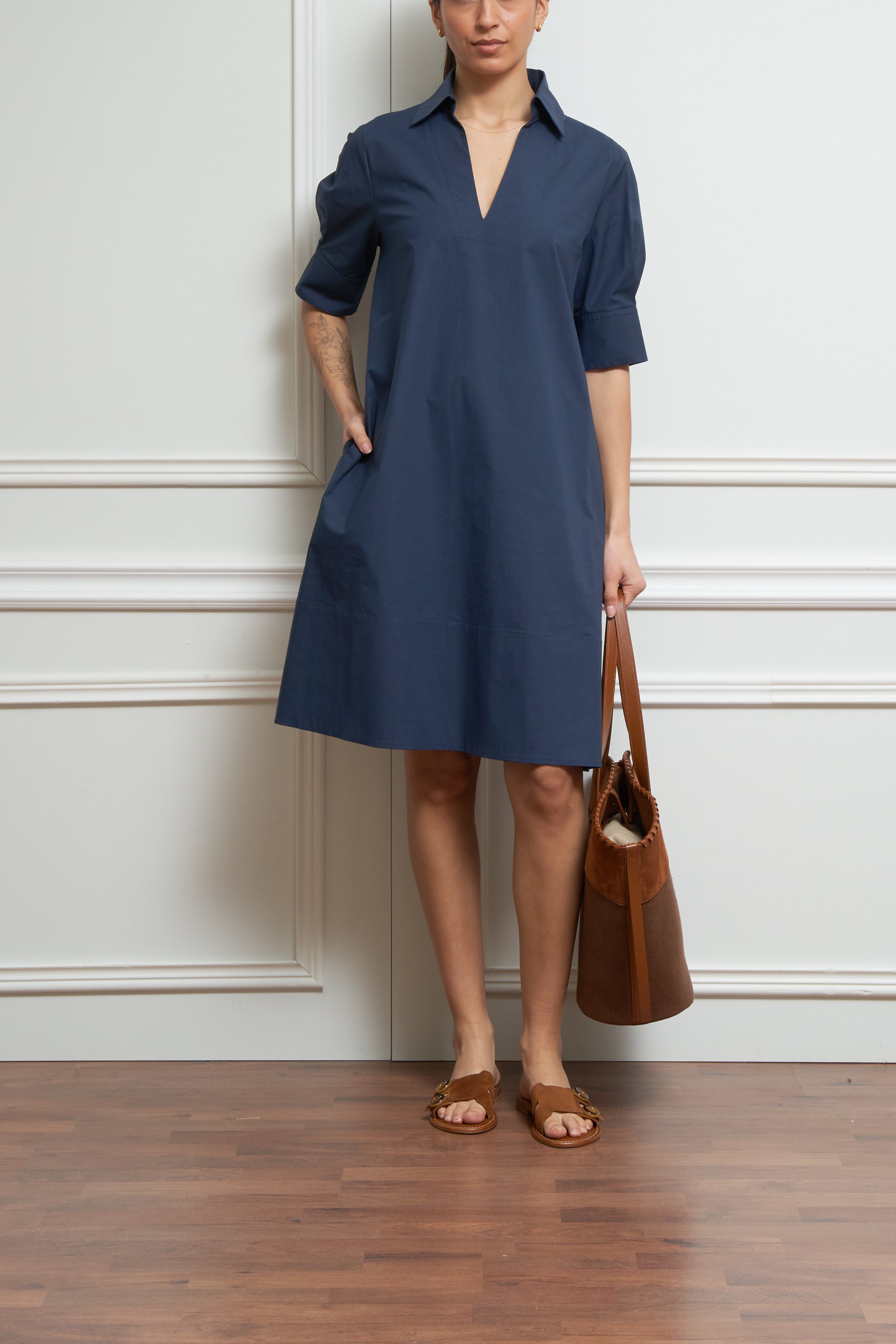 Hemdblusenkleid in marine