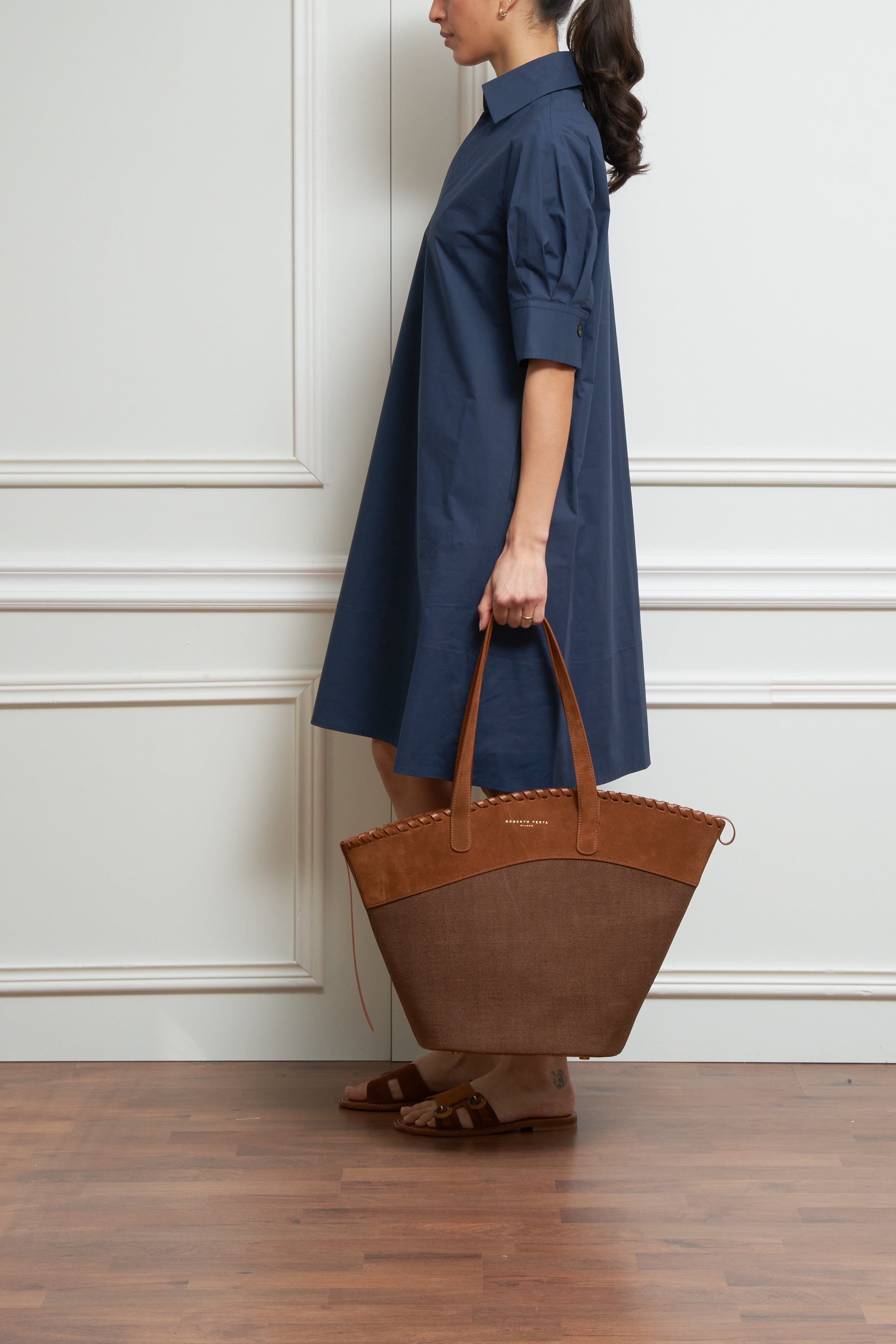 Hemdblusenkleid in marine