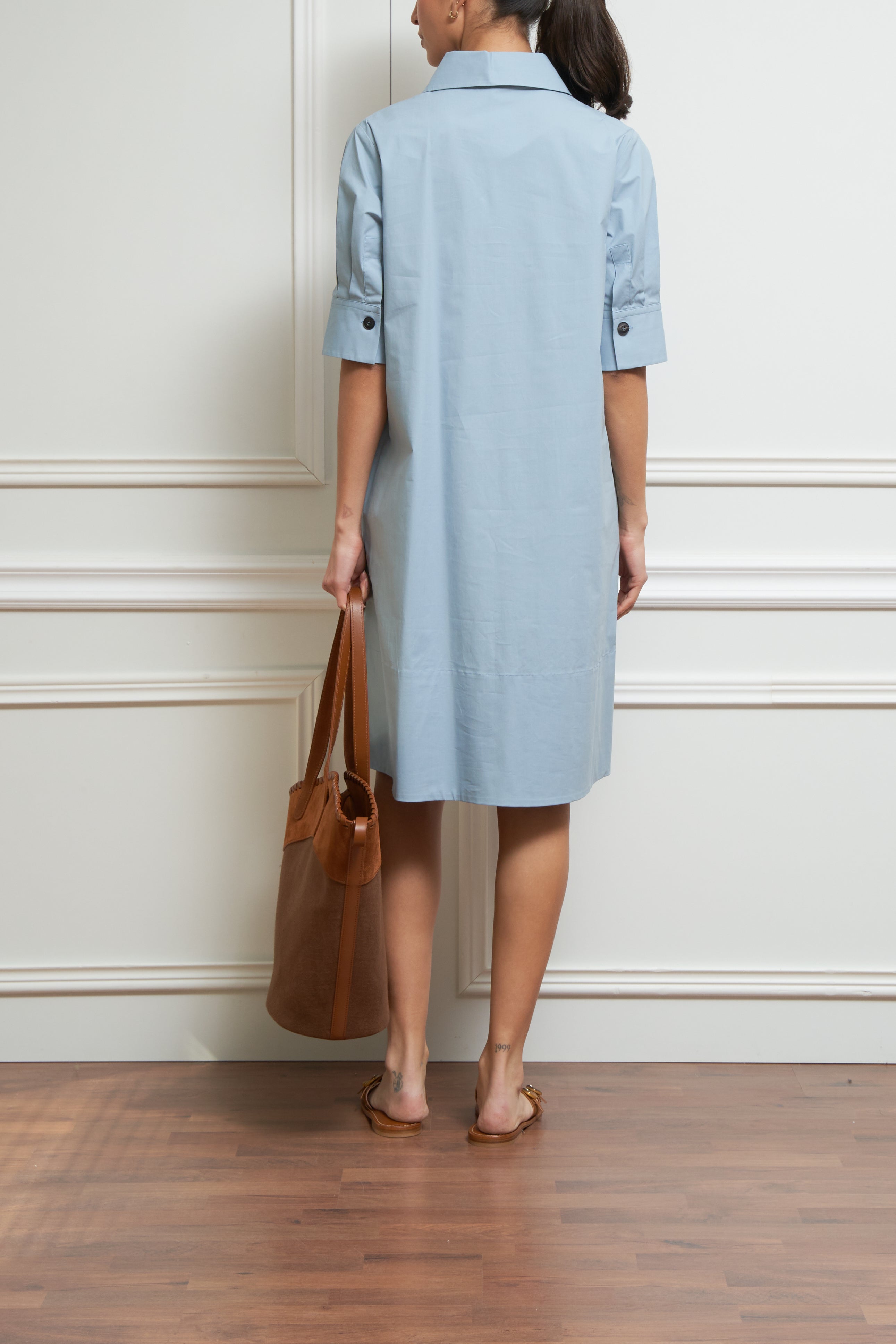 Hemdblusenkleid in hellblau