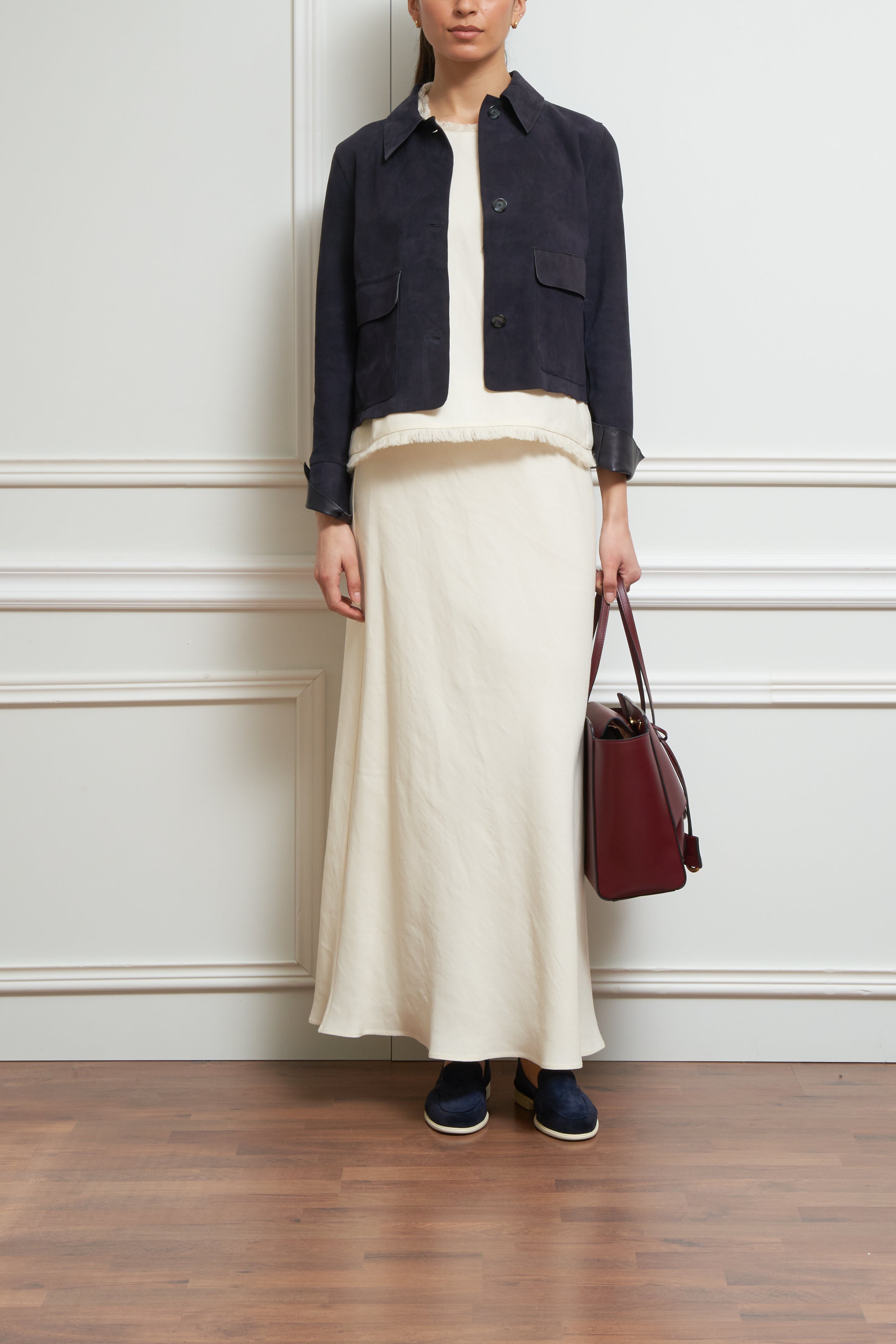 Wildlederjacke in marine