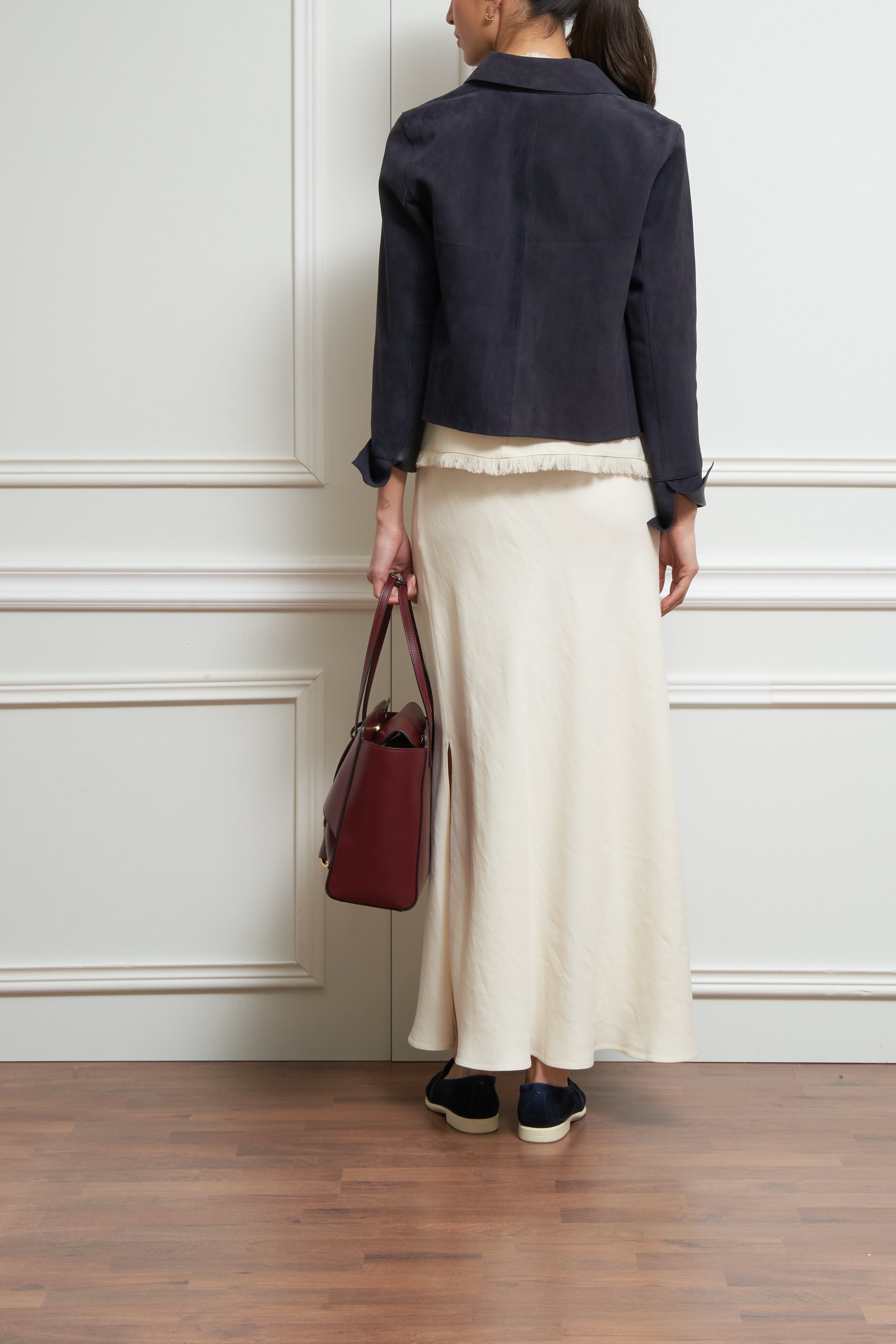 Wildlederjacke in marine