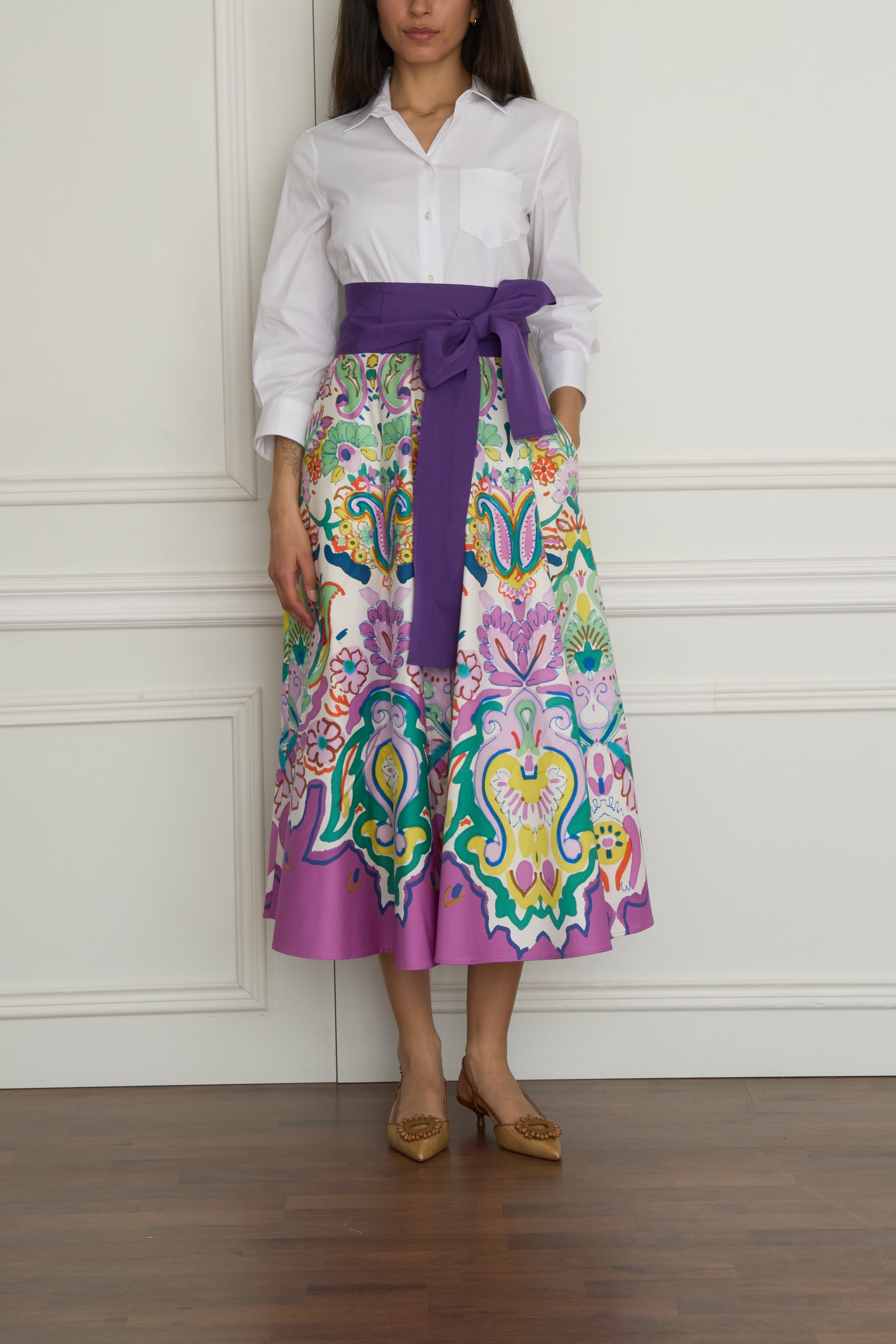 Gemustertes Kleid 'Nydia' in weiß/ multi