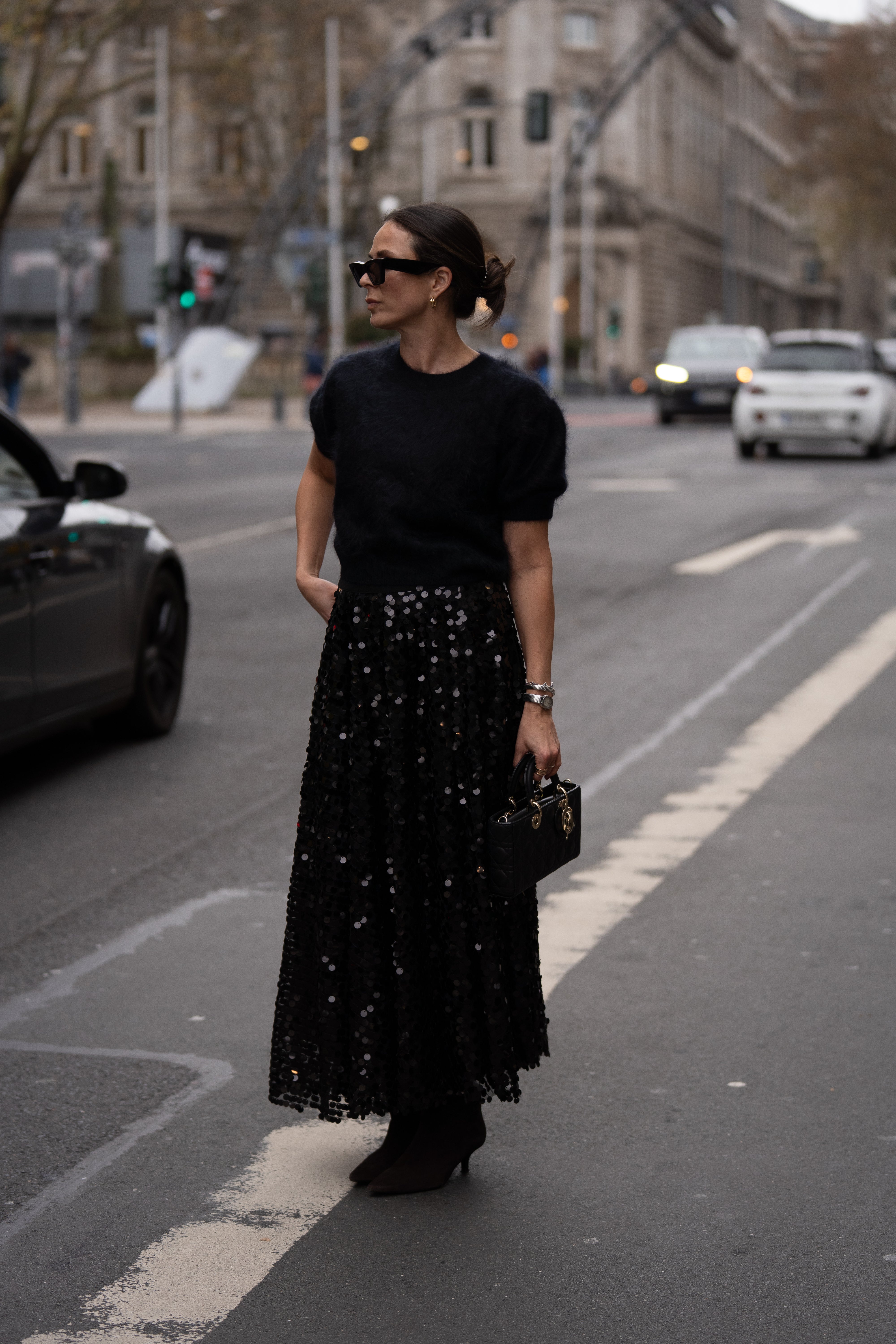 Paillettenrock in schwarz