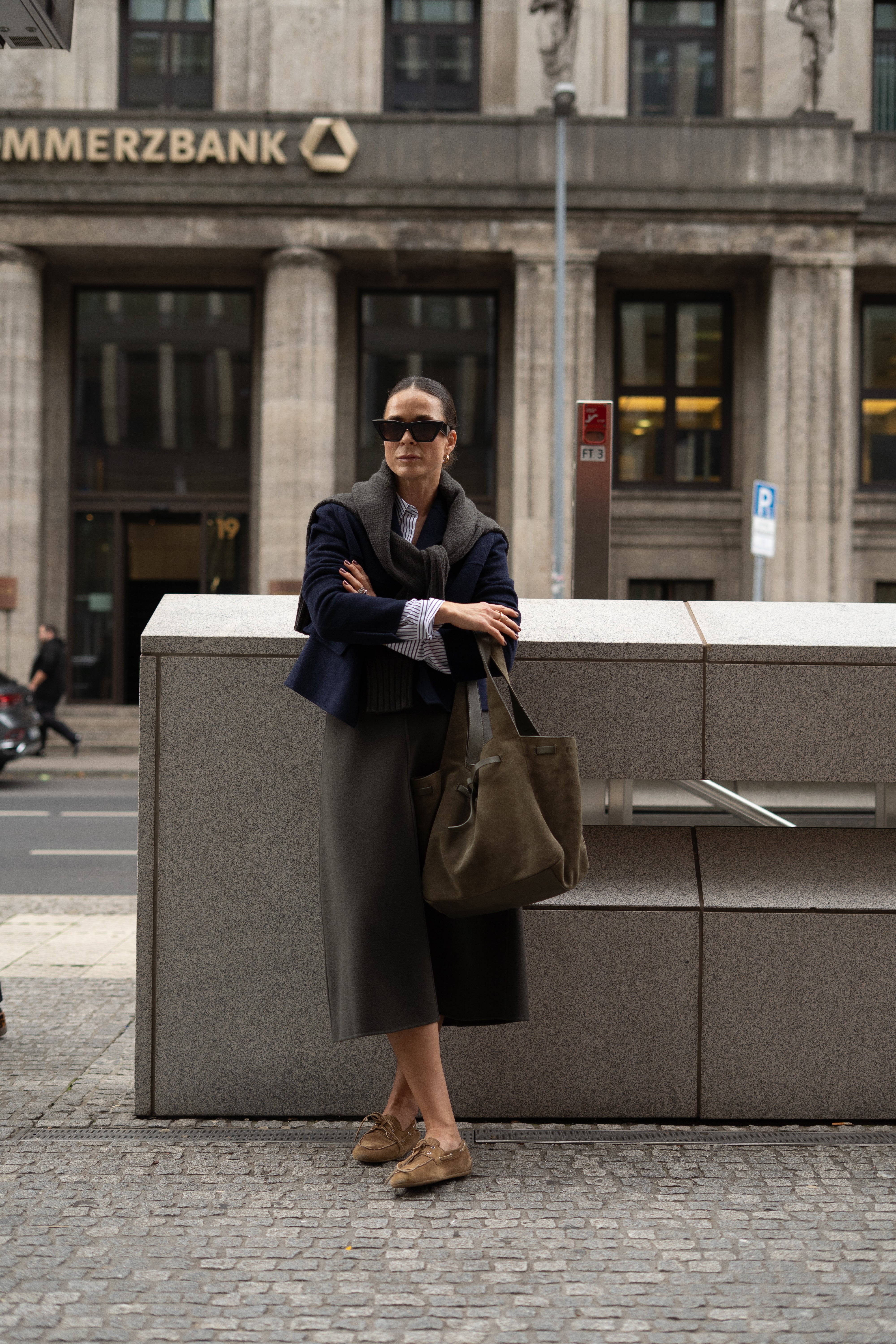 Wildledertasche in moosgrün