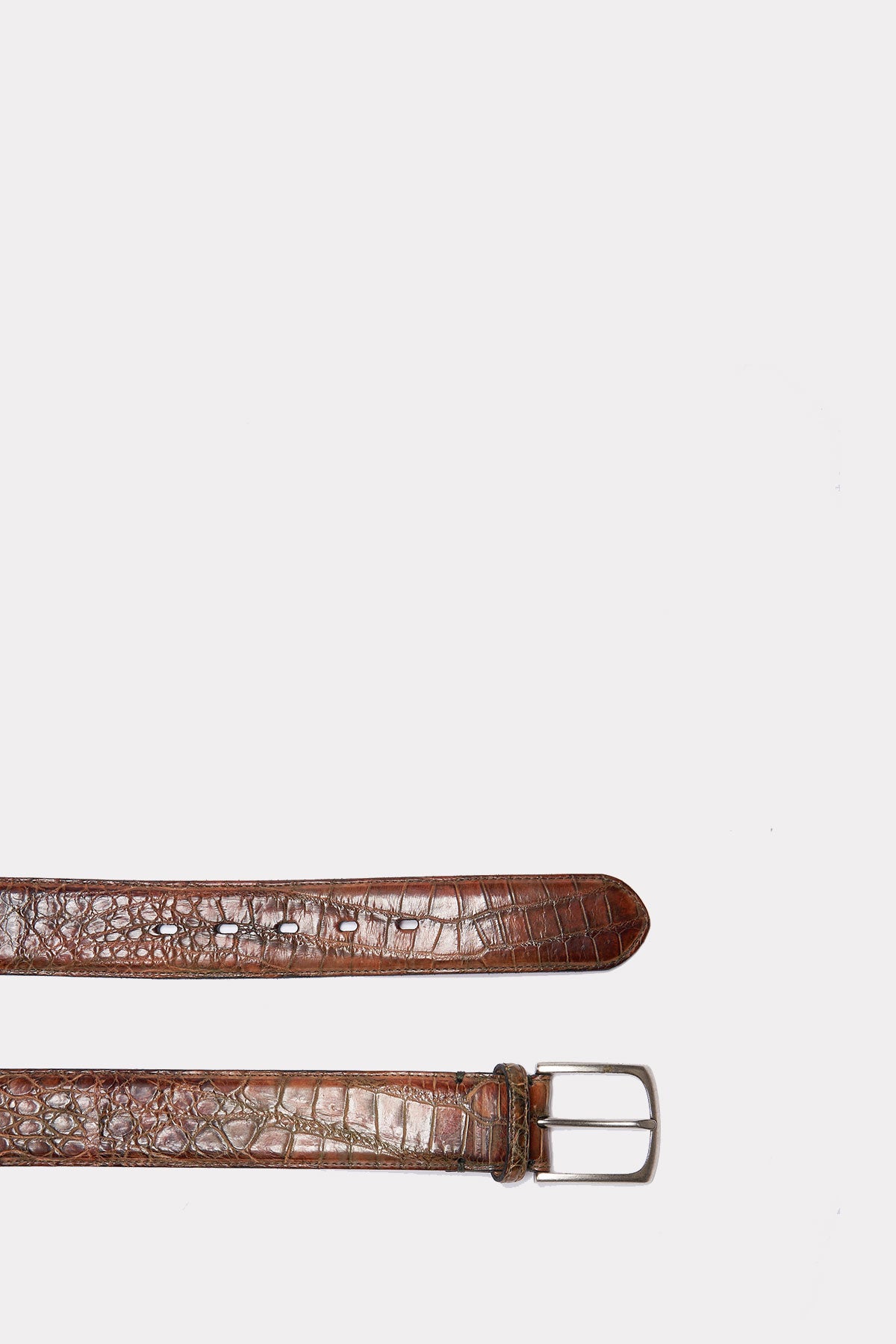 Leather belt in medium brown