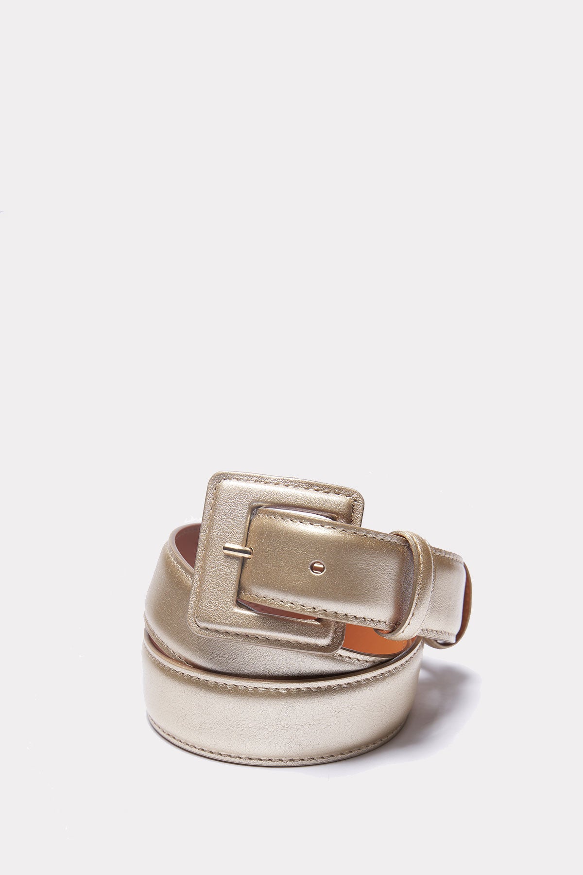 Goldener Gürtel von Maison Boinet, eleganter Ledergürtel mit goldener Schnalle für Damen und Herren.