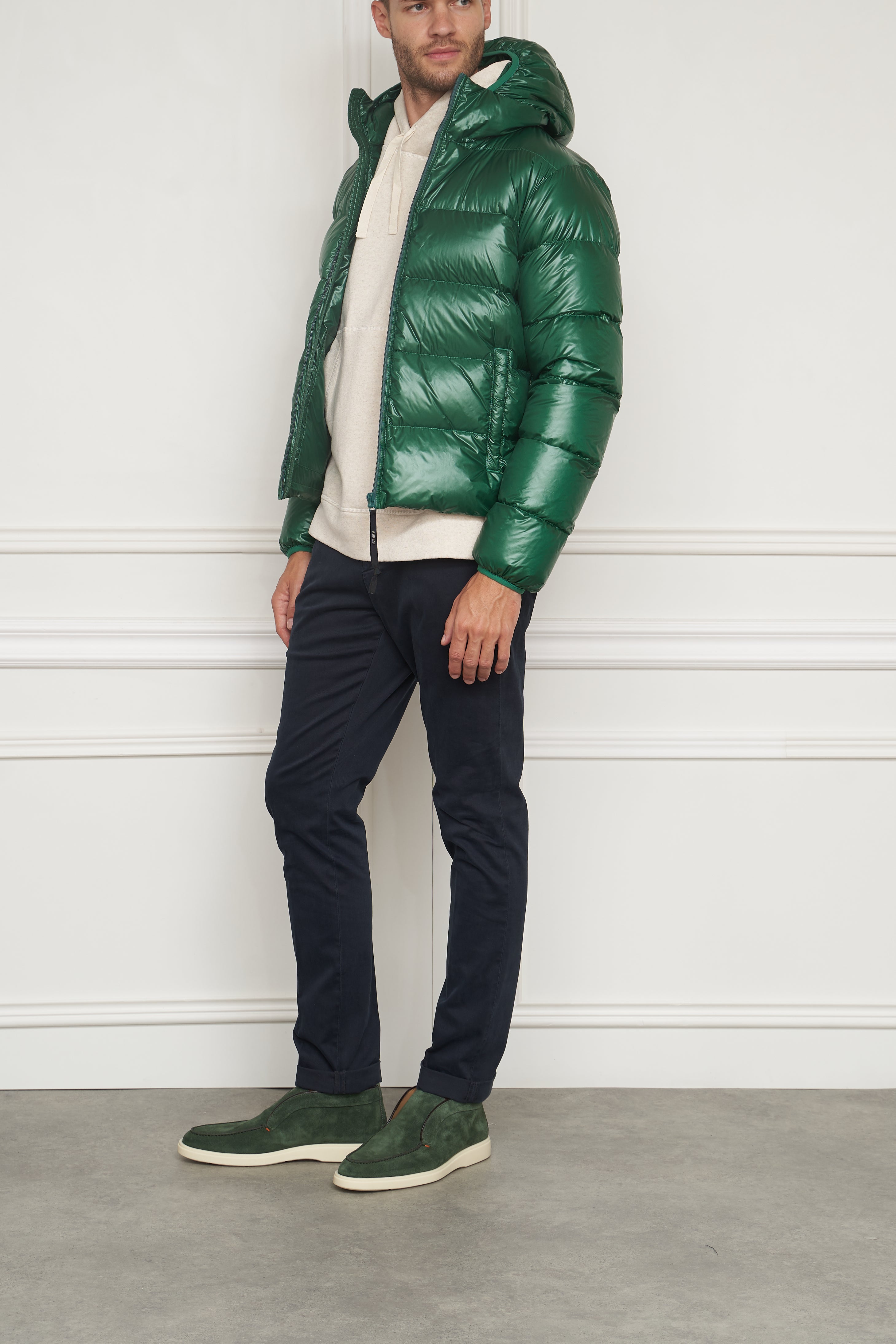 Down jacket in green