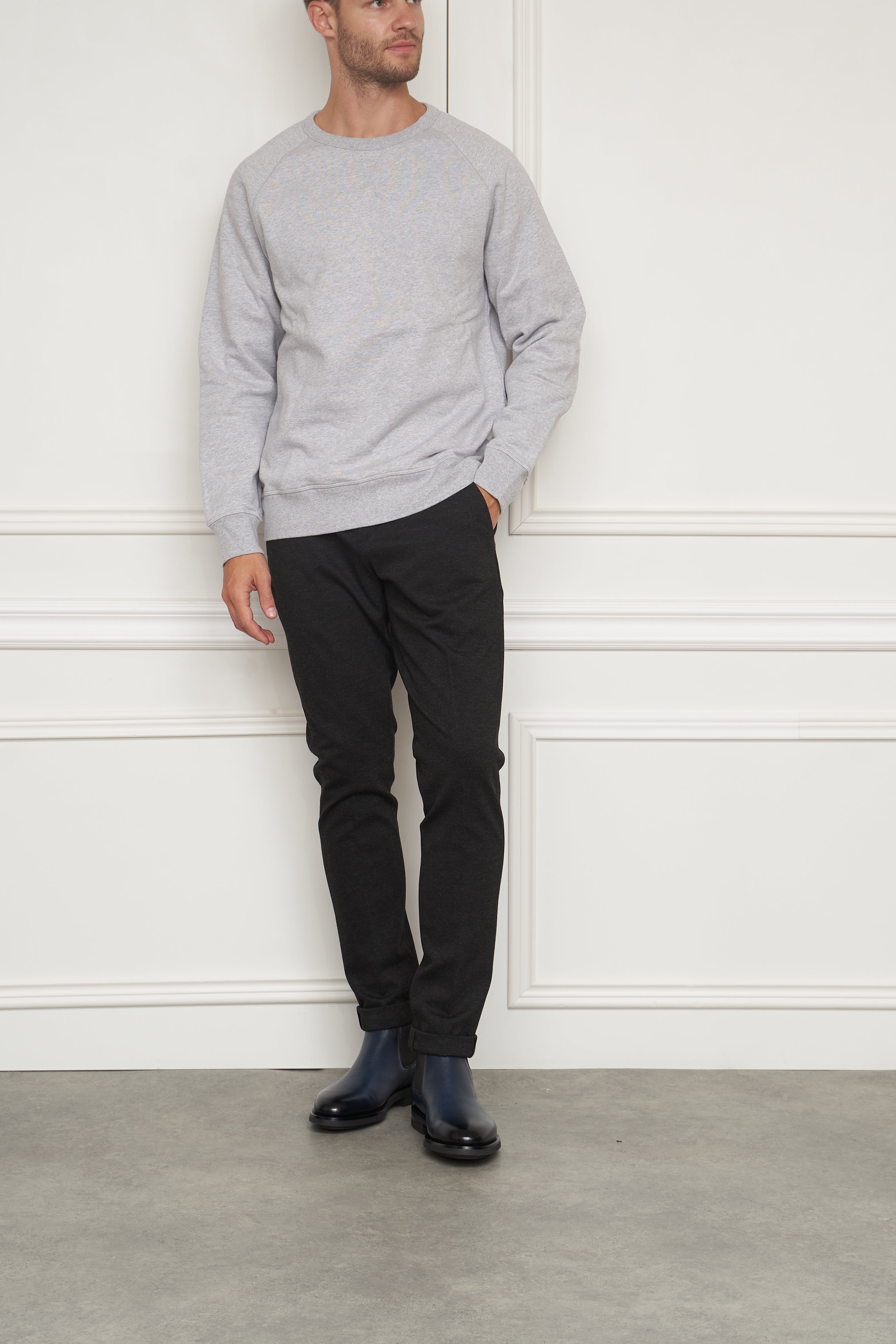 Jersey trousers in anthracite