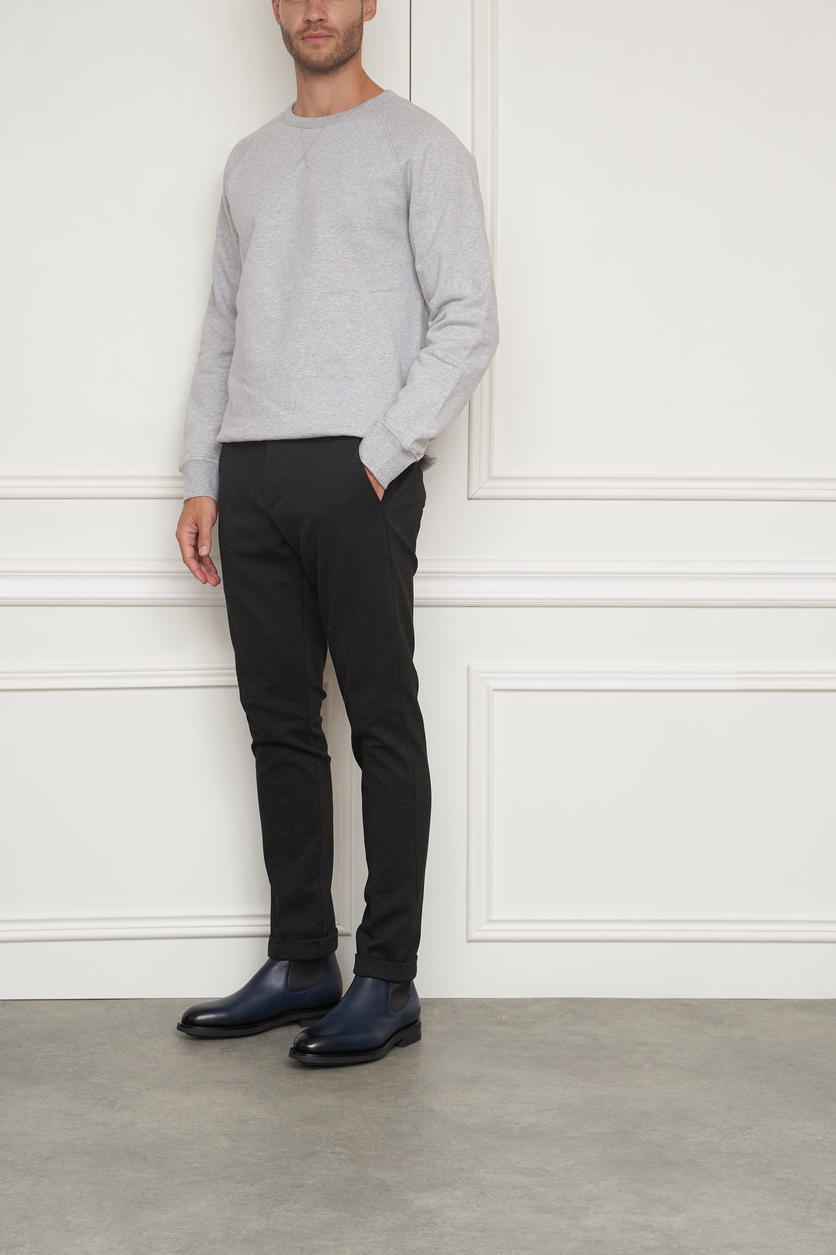 Jersey trousers in anthracite