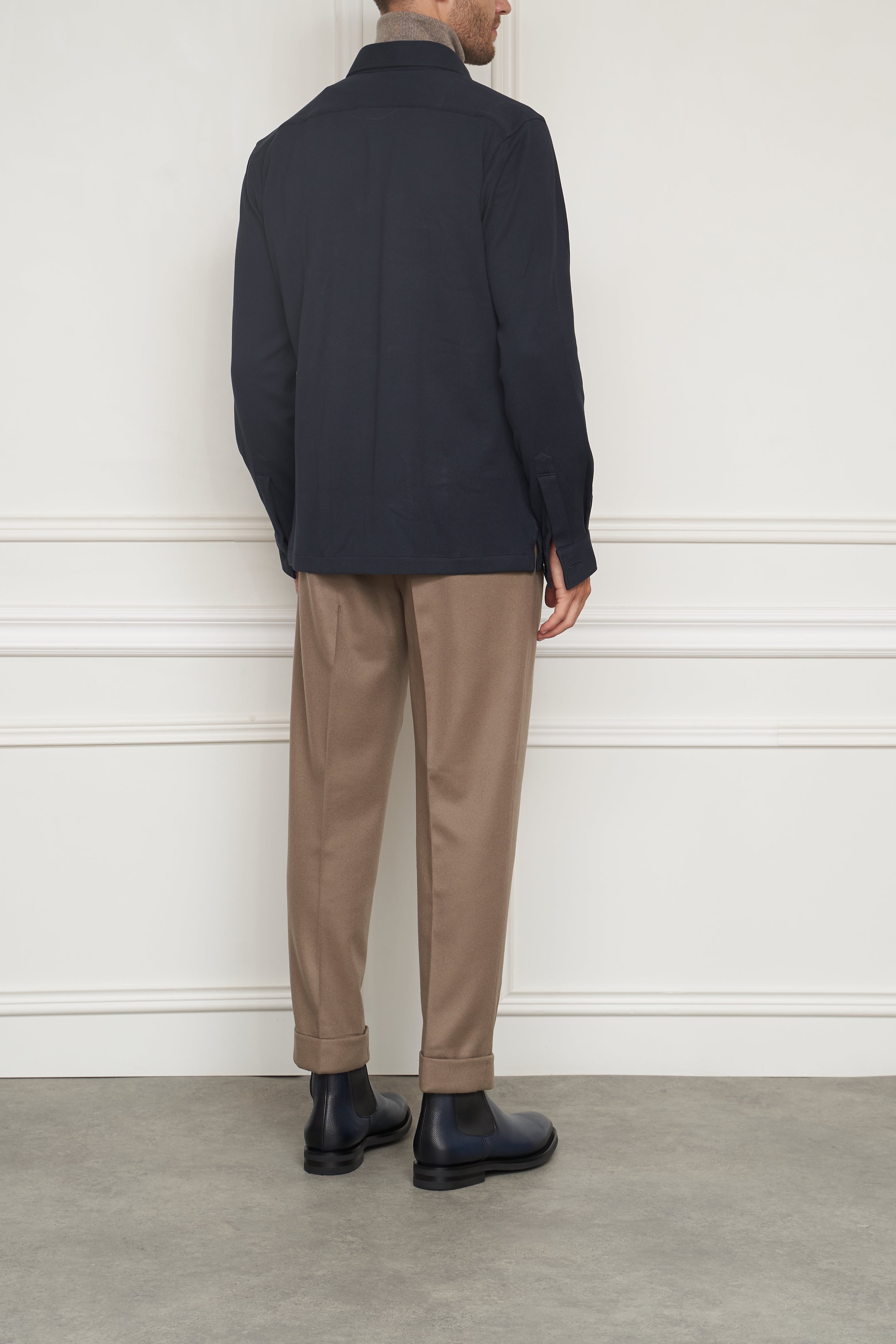 Jersey Overshirt in dunkelblau