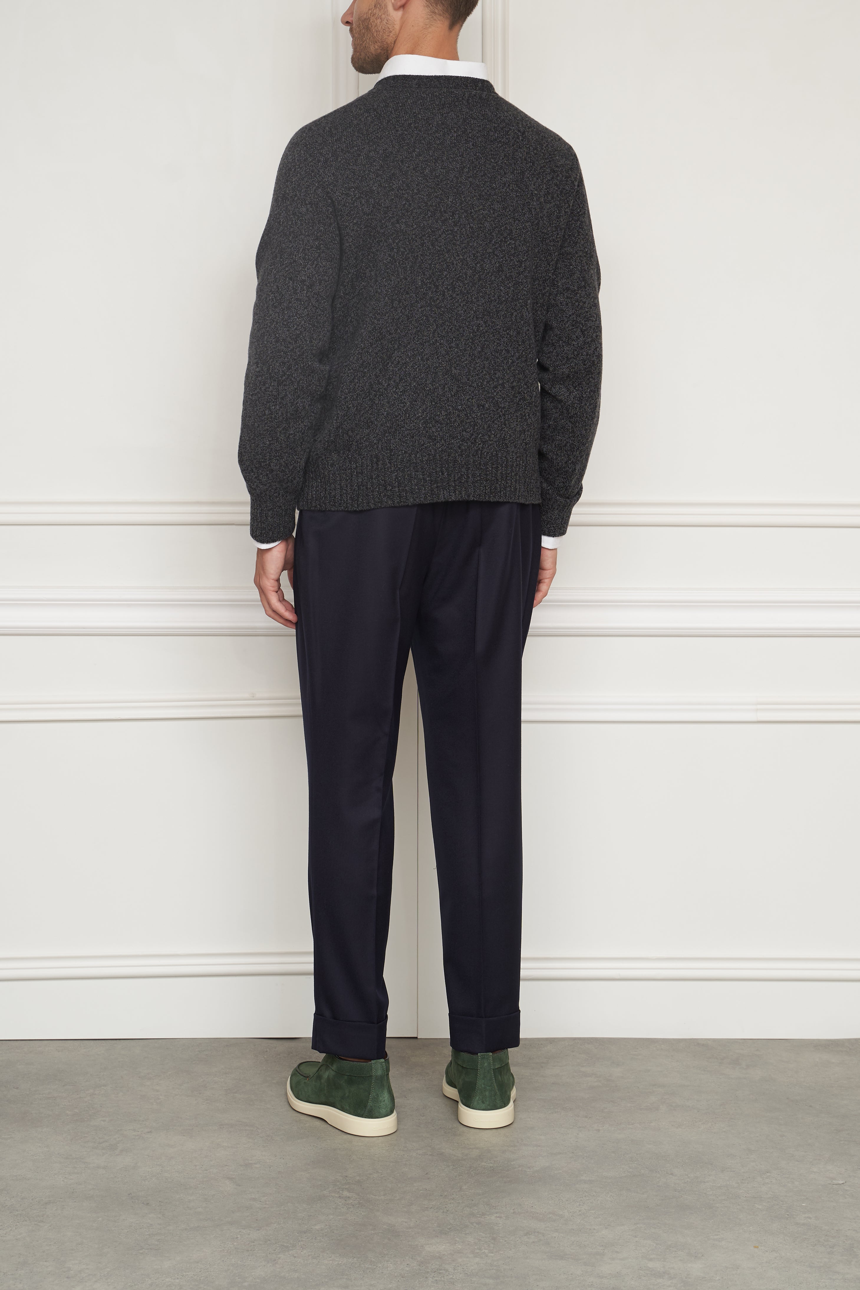 Merino Pullover in grau melange