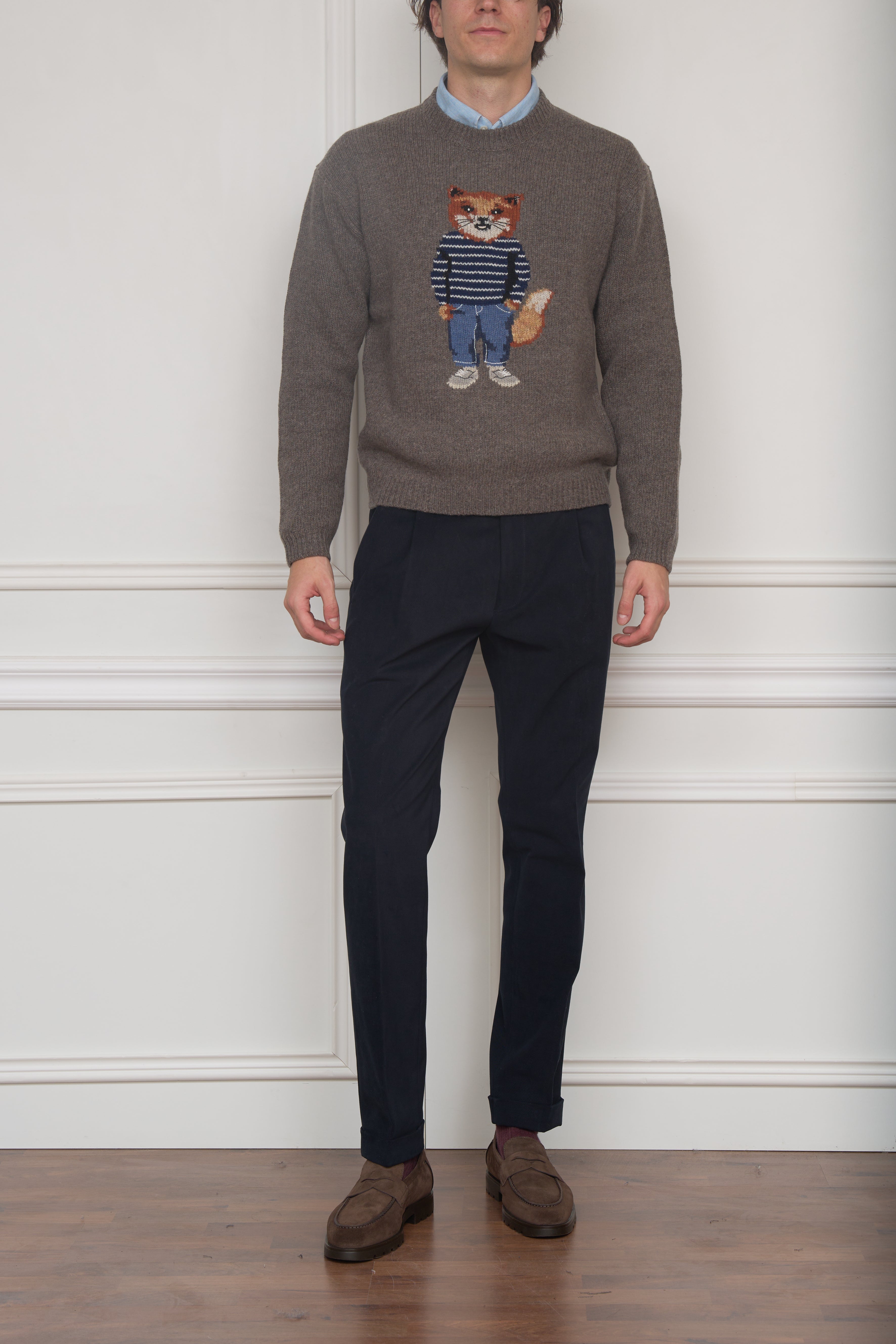 Wollpullover in taupe