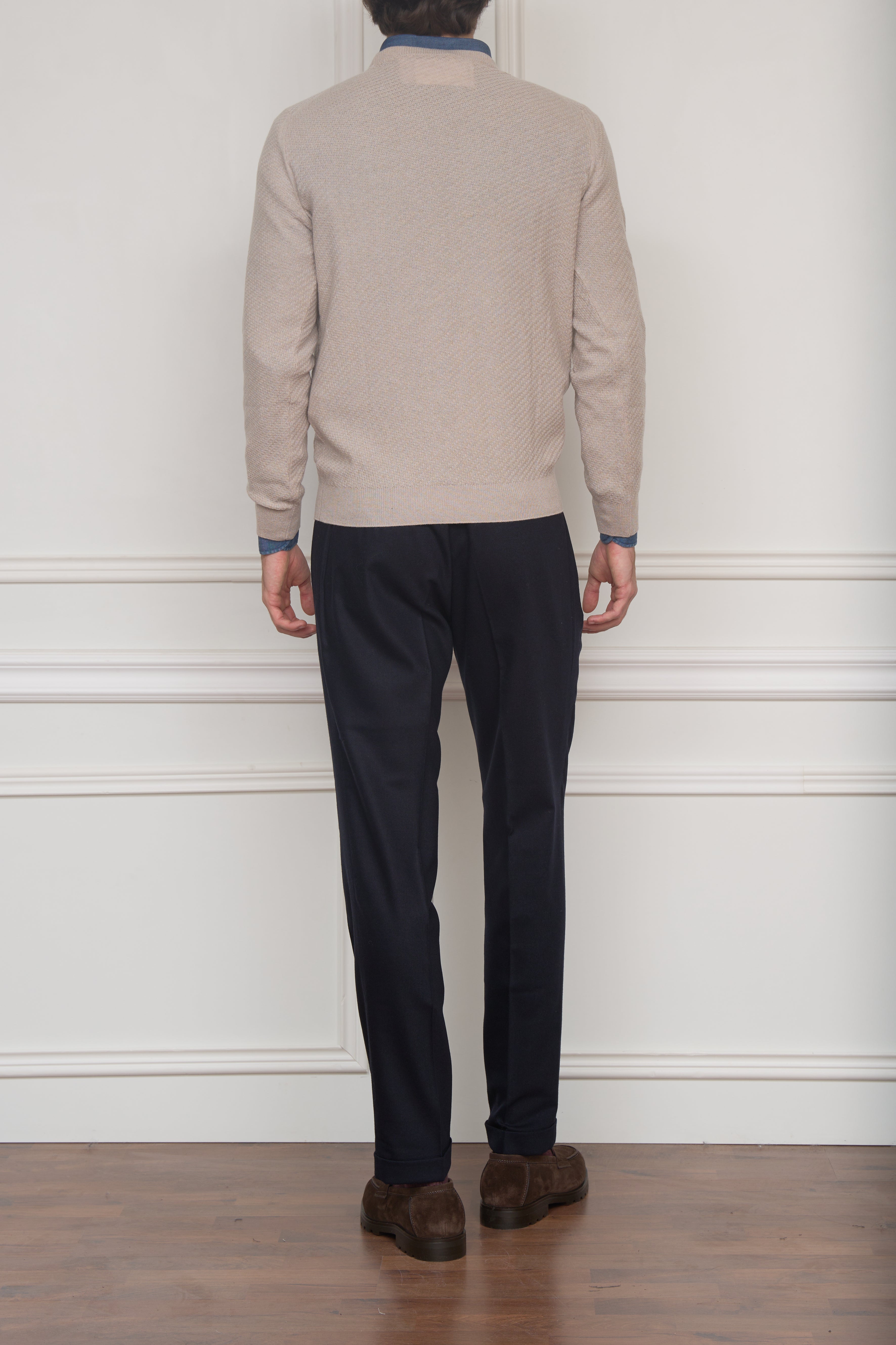 Zopfmuster-Pullover in creme