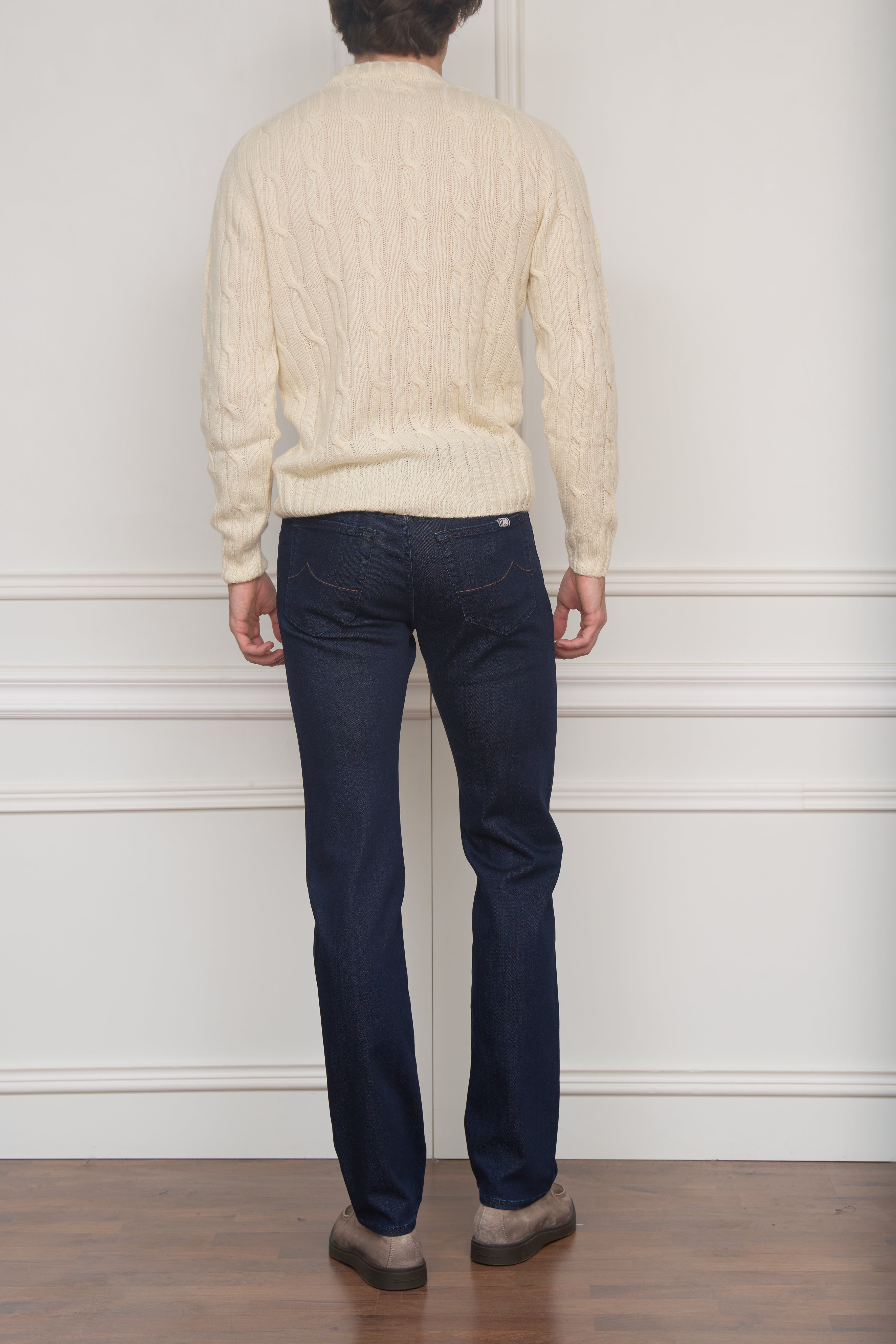 Zopfmuster-Pullover in beige