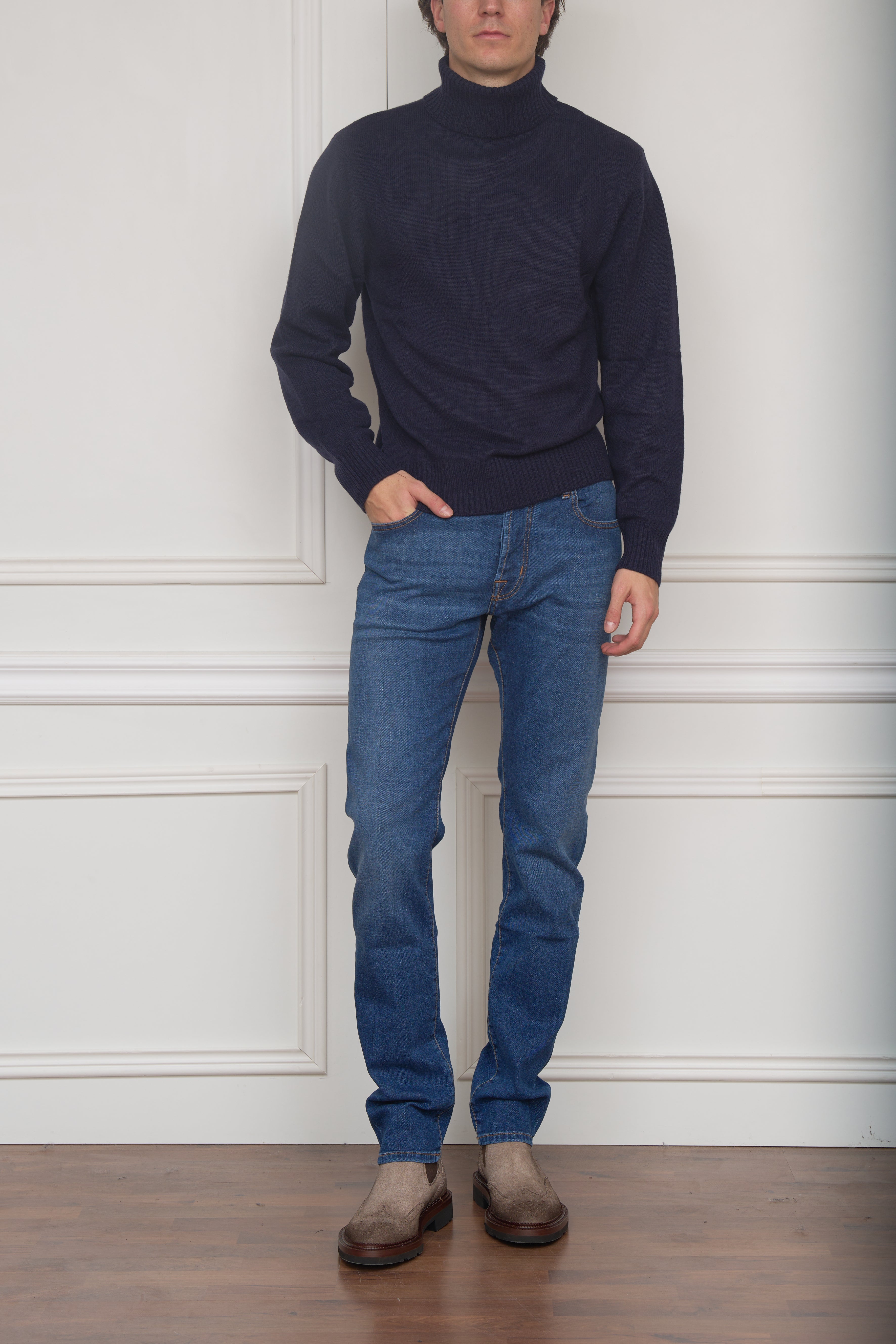 Rollkragen Pullover in navy