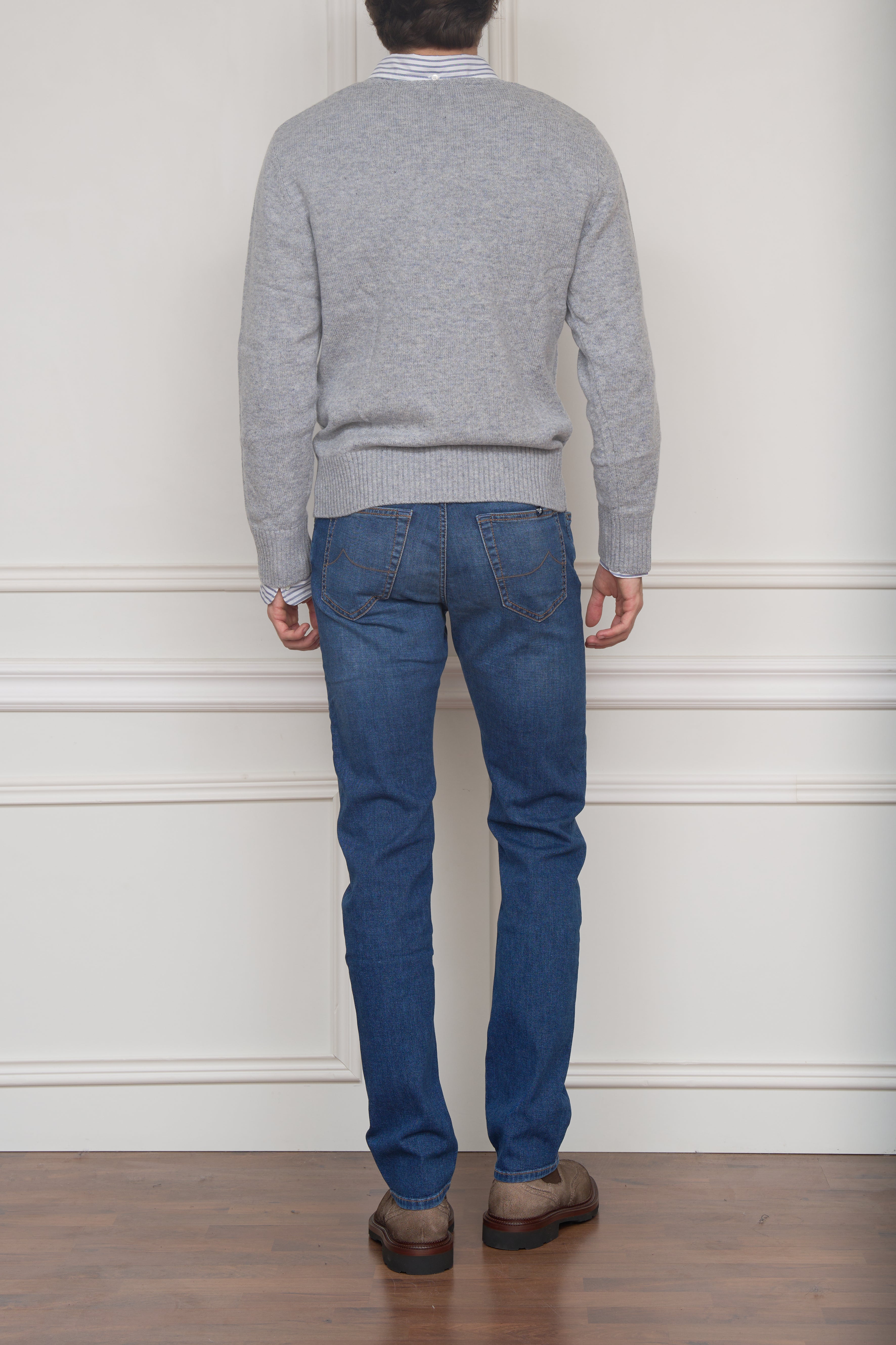 Pullover in grau meliert