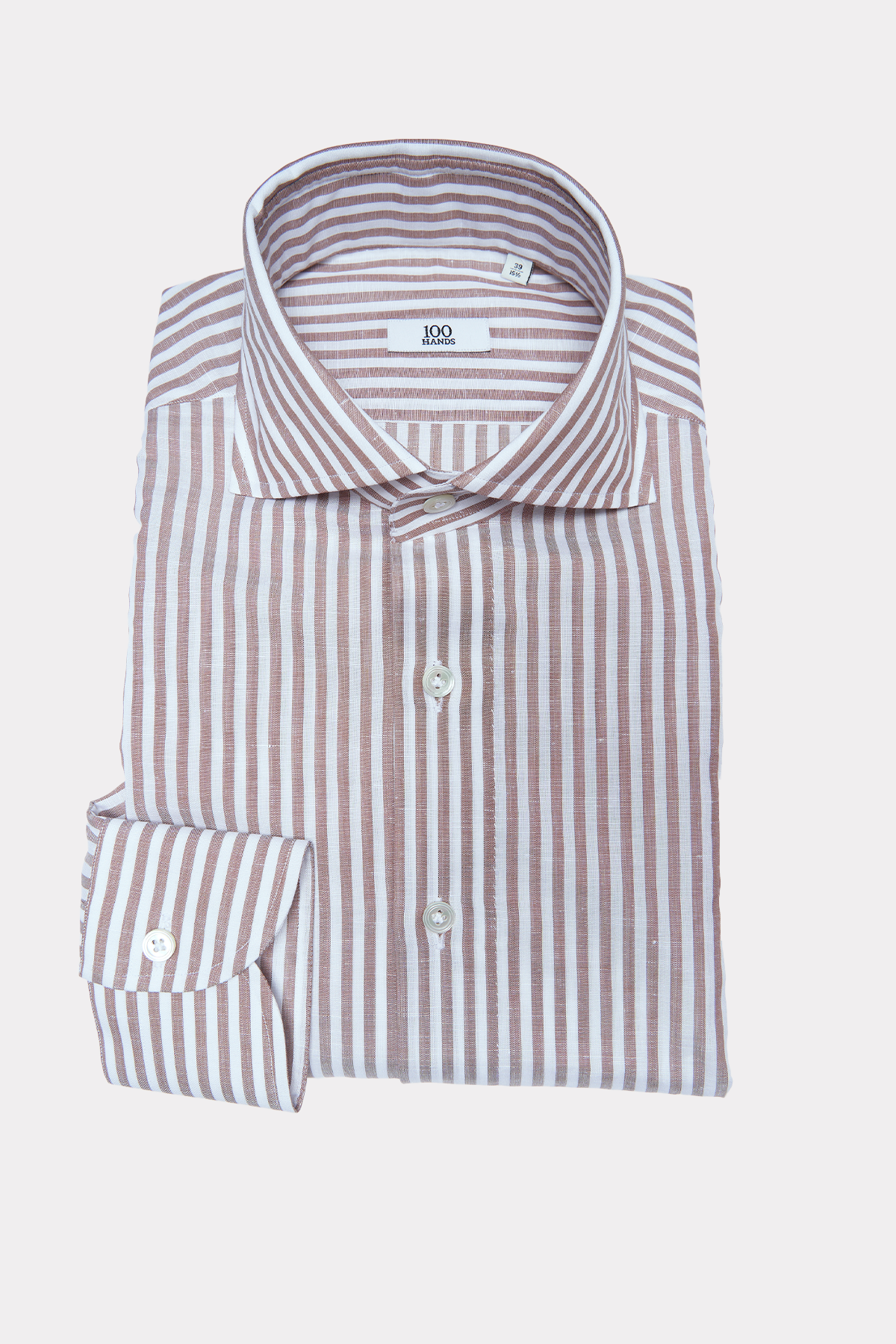 Shirt in brown and white stripes