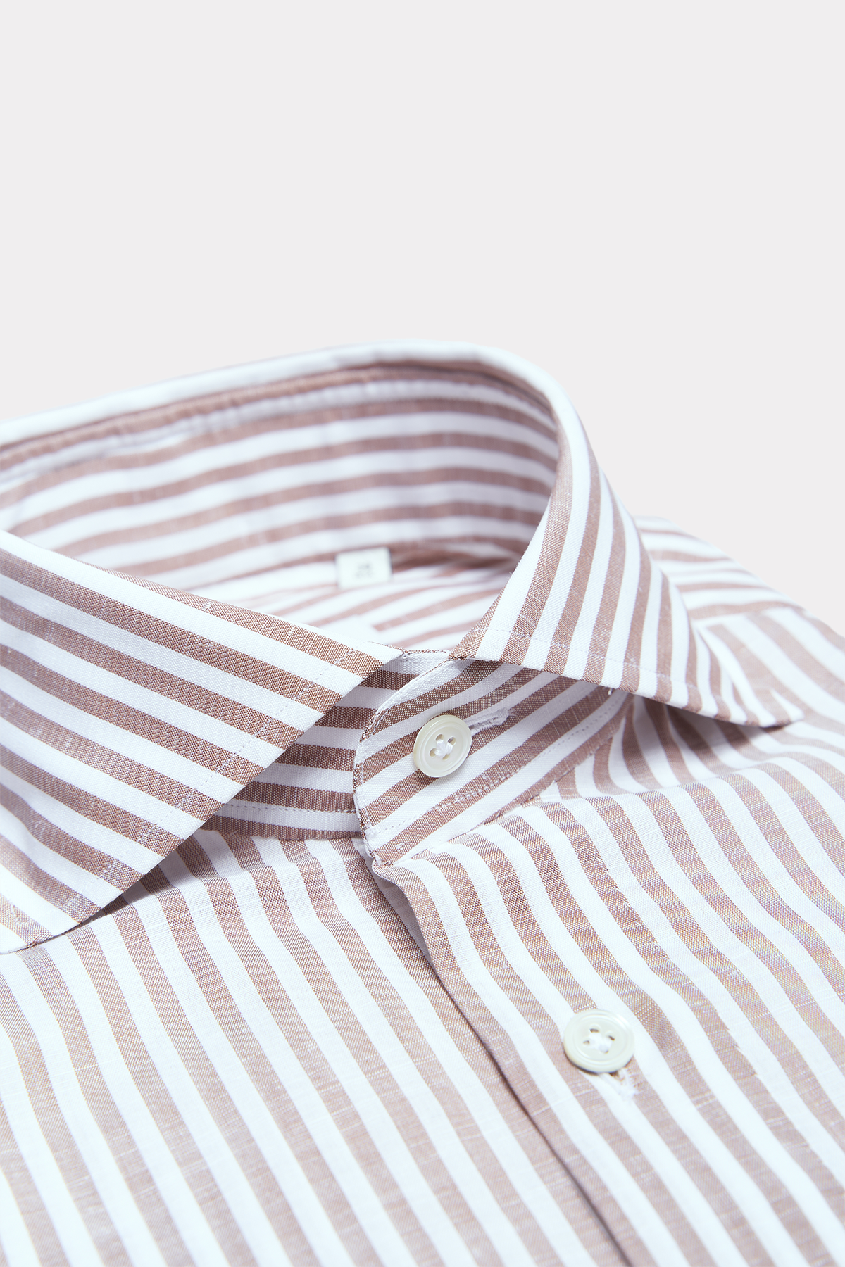 Shirt in brown and white stripes