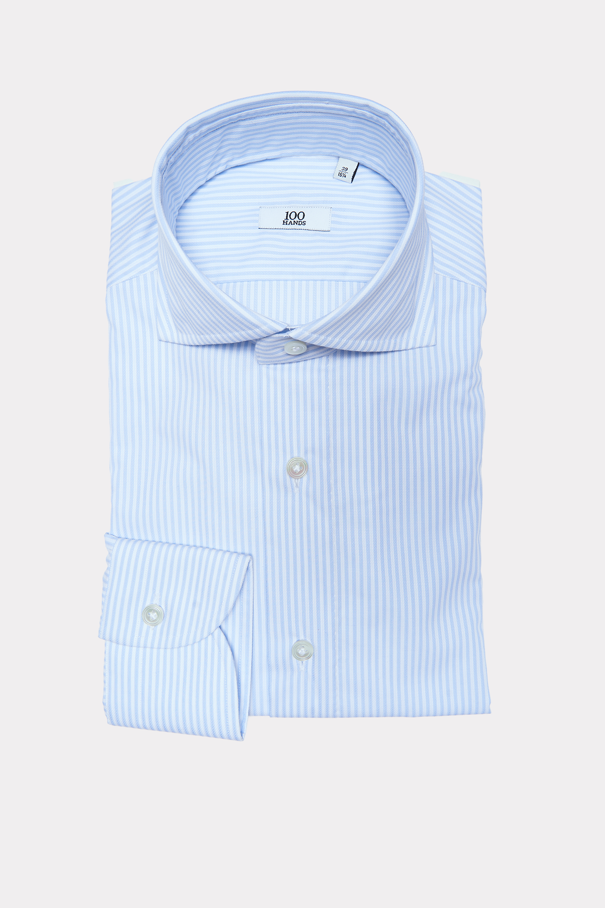 Shirt in light blue and white stripes