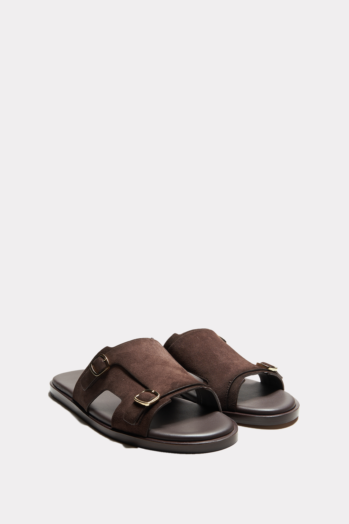 Sandale in braun Velours