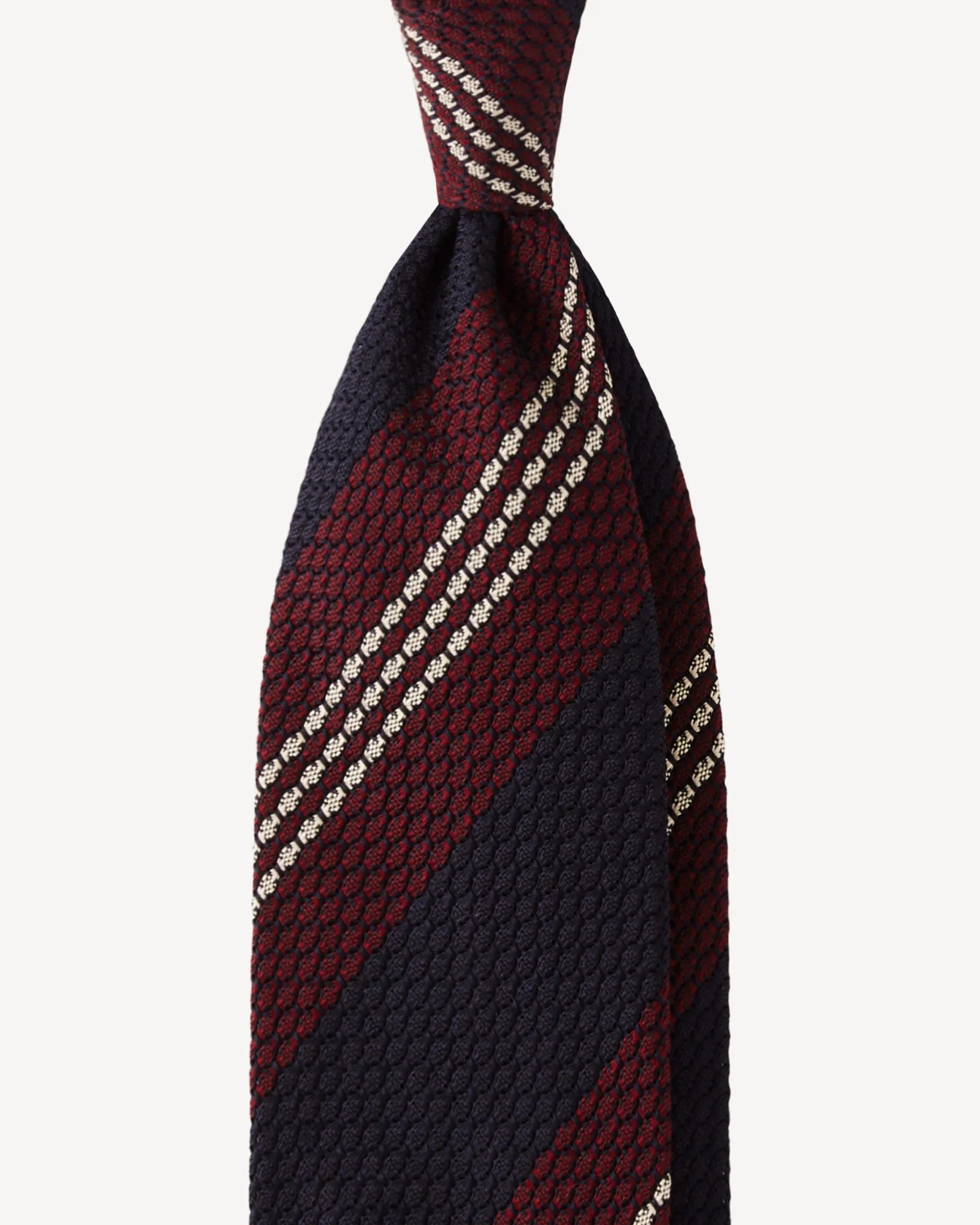 Tie in navy and white striped