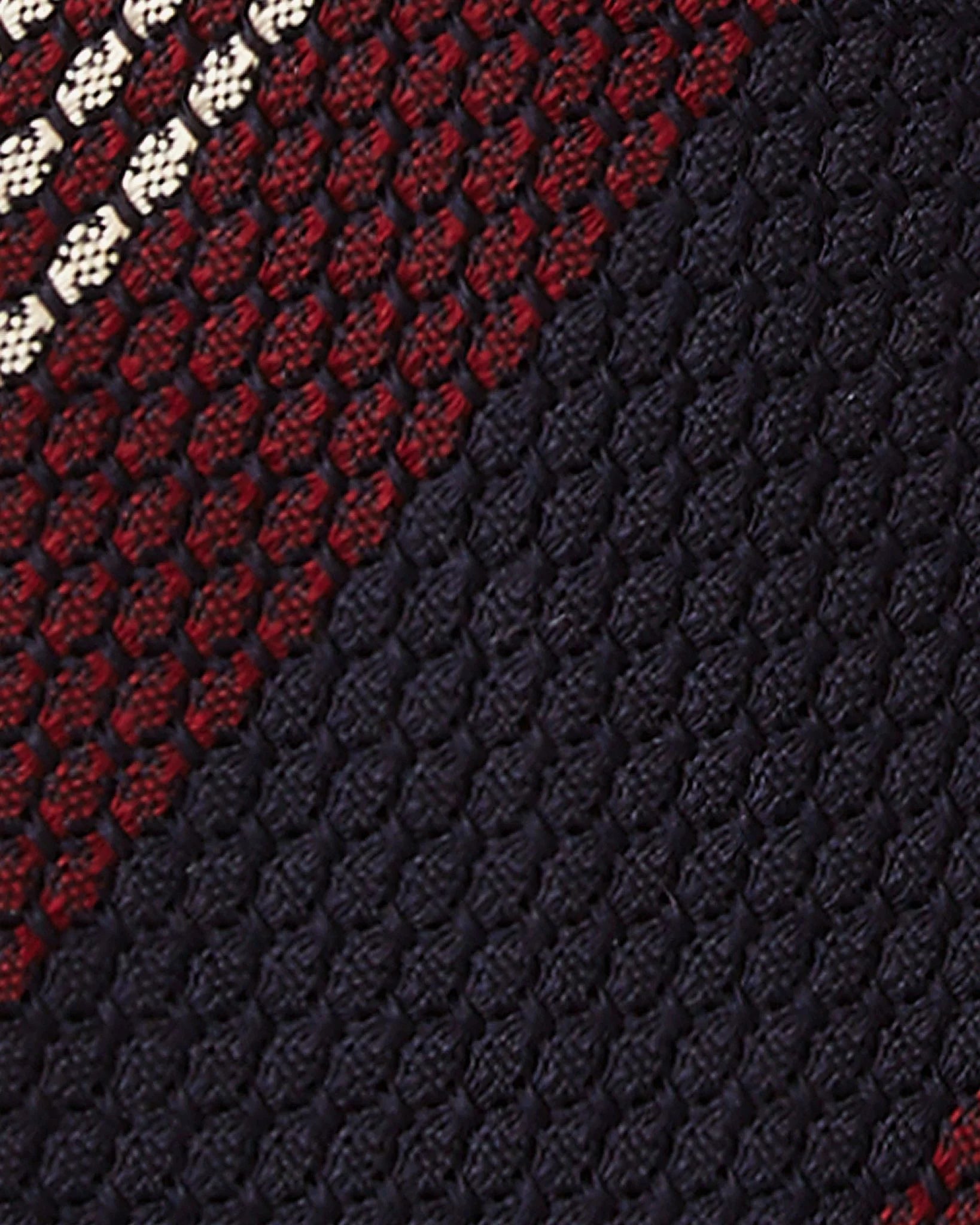 Tie in navy and white striped