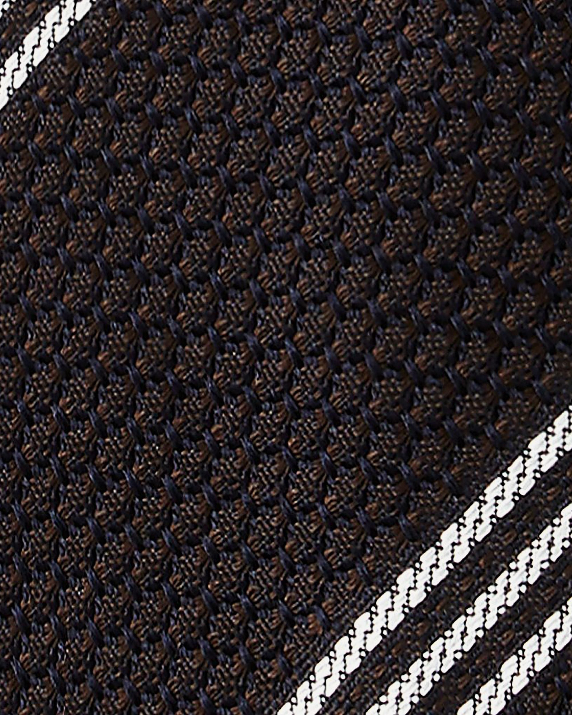 Tie in brown and white stripes