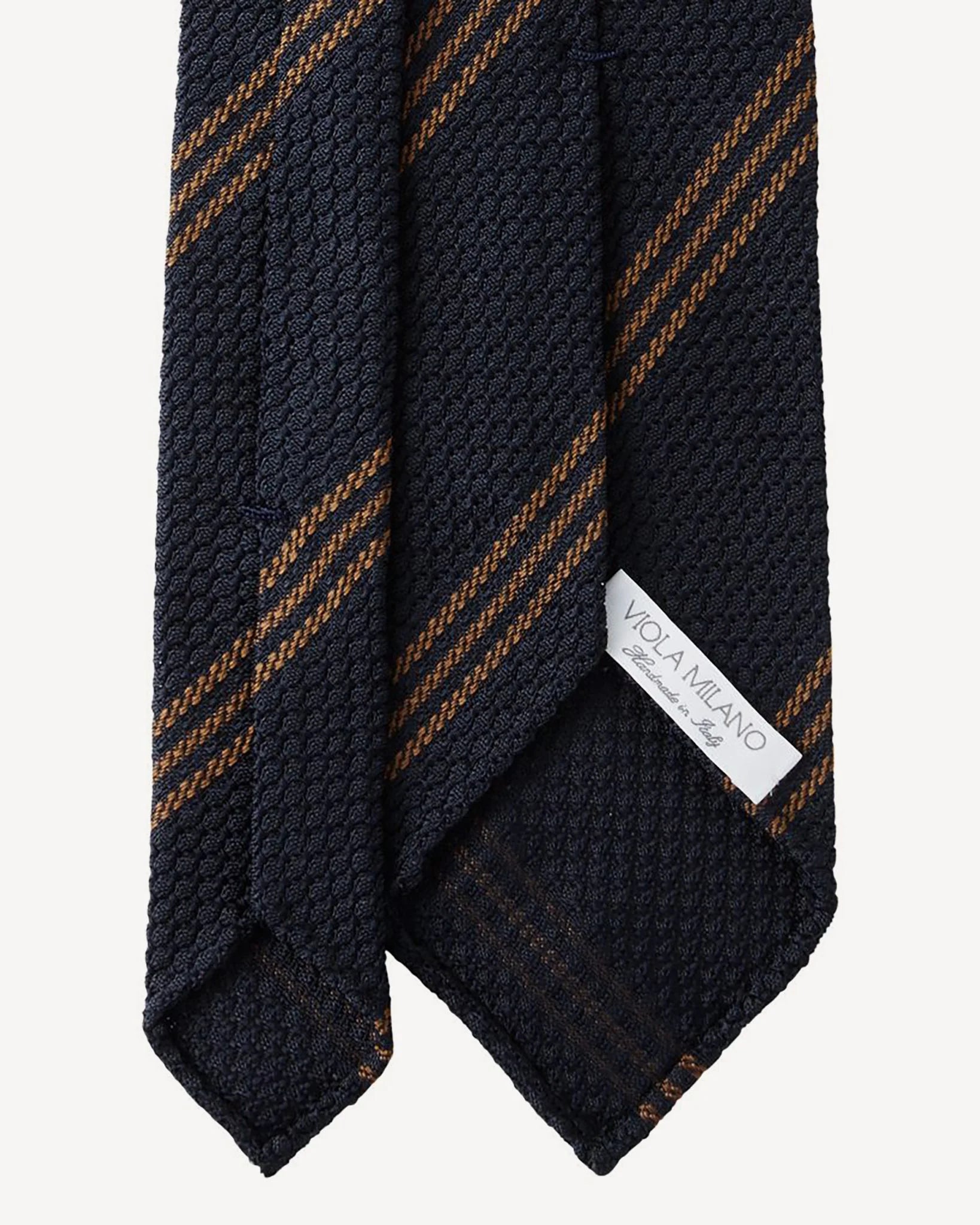Tie in navy and white striped